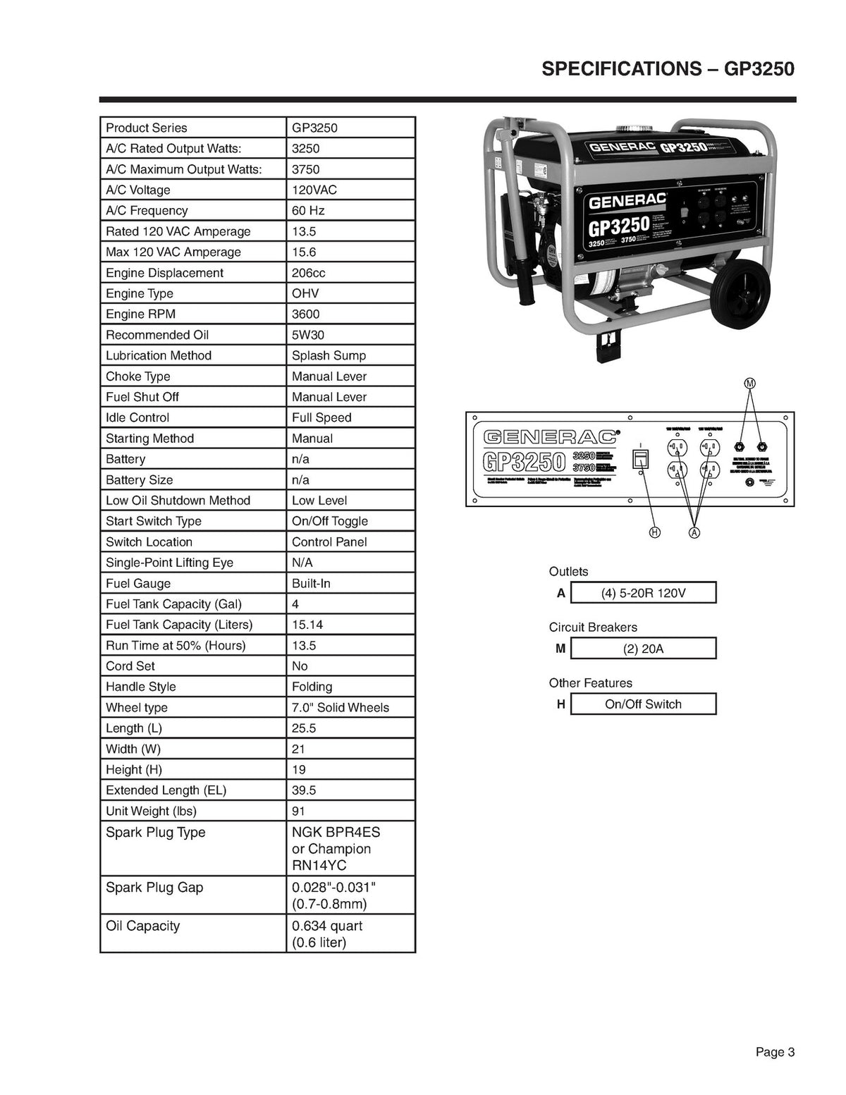 GENERAC GP1800 GP3250 GP5000 GP5500  More Diagnostic Repair Manual - WIRE BOUND