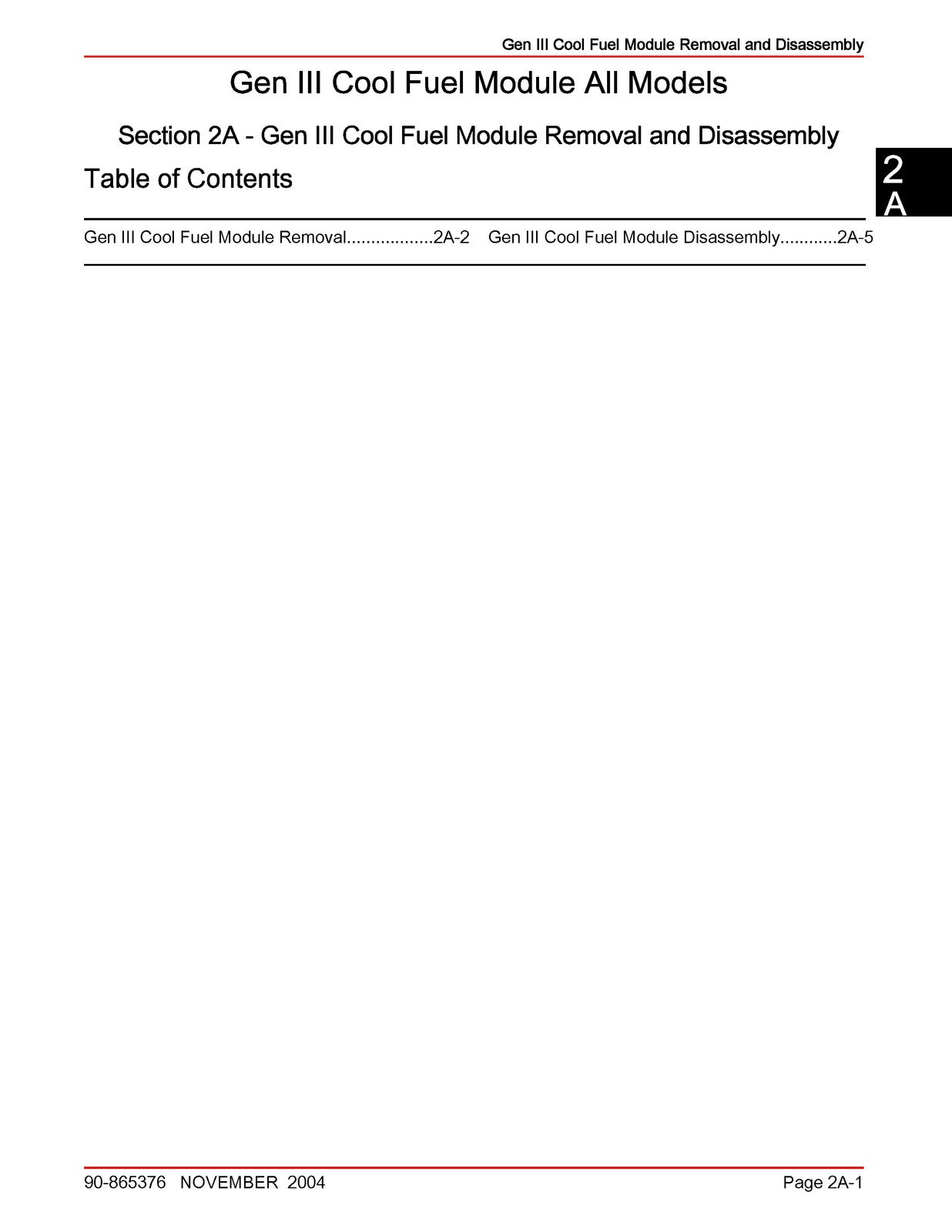 MERCURY MERCRUISER Gen III Cool Fuel Service Manual Supplement 2004 - WIRE BOUND