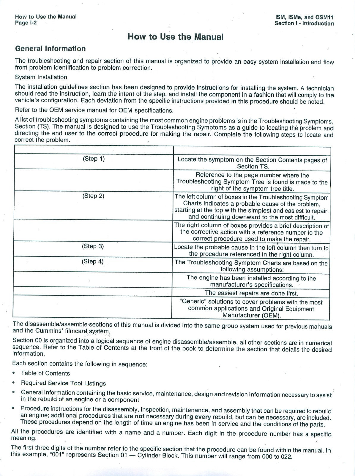 CUMMINS ISM ISMe QSM11 Engine Service Manual Vol 1 2011 - WIRE BOUND - COVERS