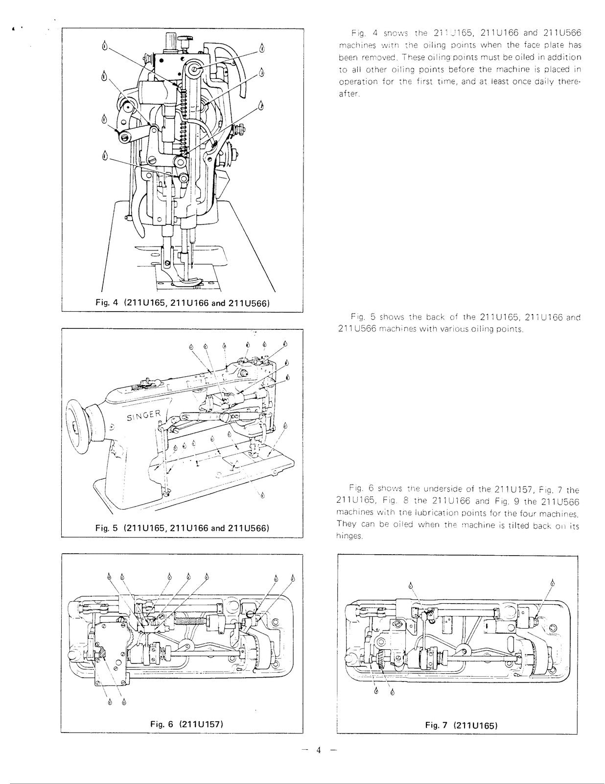SINGER 211U 157A 165 166 566 Sewing Machine Service Manual - WIRE BOUND - COVERS