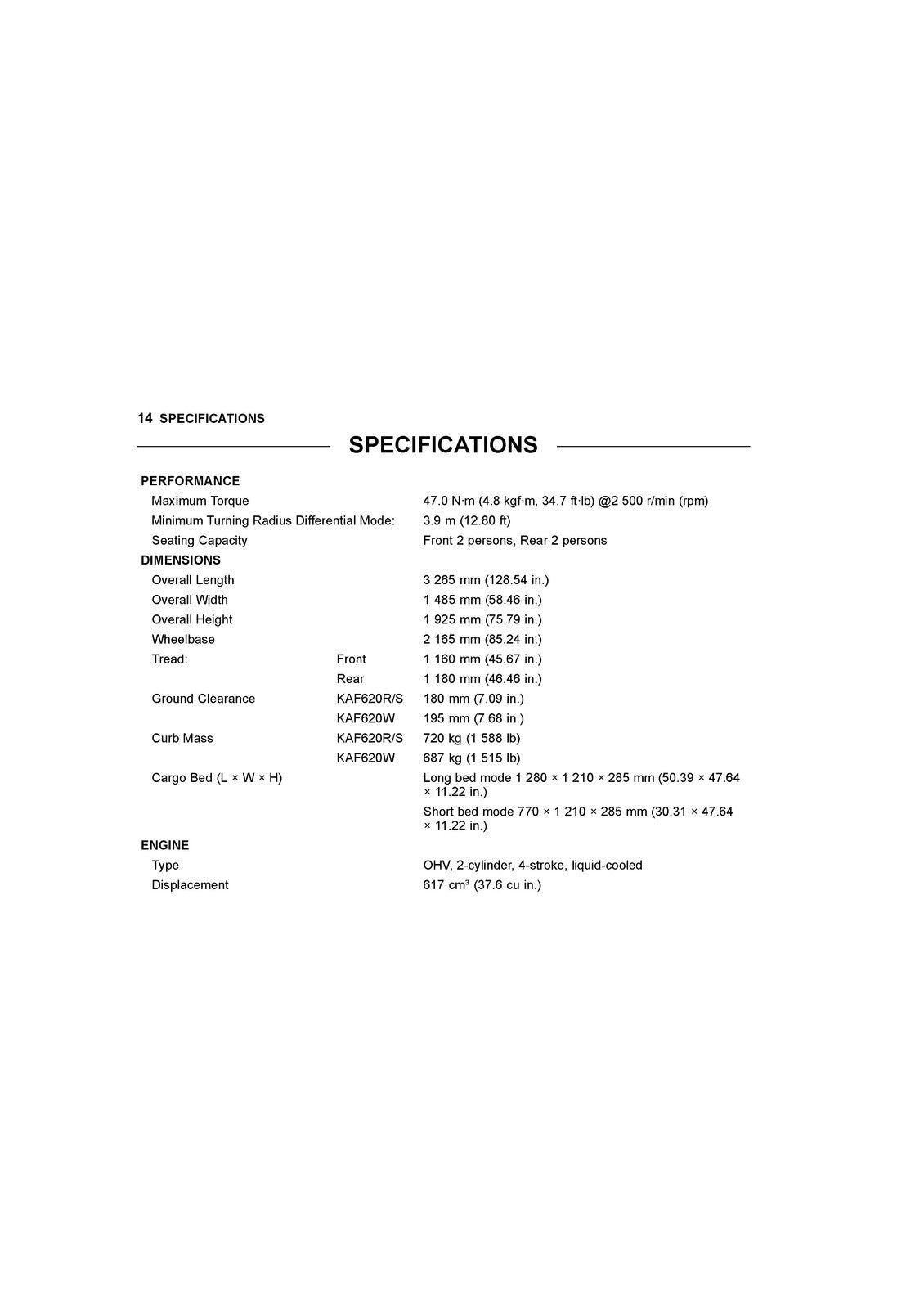 KAWASAKI Mule 4000 Trans Utility Vehicle Owners Manual 2019 - WIRE BOUND