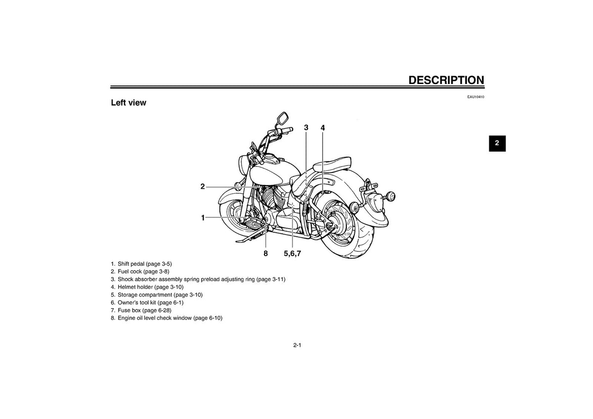 YAMAHA XVS1100AWT XVS1100ATT Owners Manual 2004 - WIRE BOUND - TOUGH COVERS