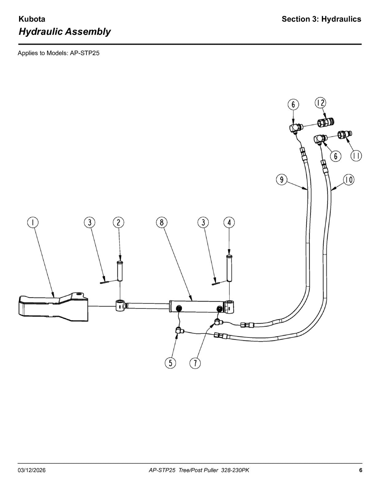 LAND PRIDE STP25 Series Tree Post Puller Parts Manual - WIRE BOUND - COVERS