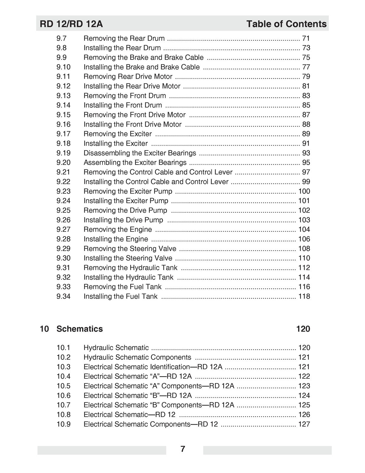 WACKER NEUSON RD 12 Roller Repair Manual - STEEL WIRE BOUND - PROTECTIVE COVERS