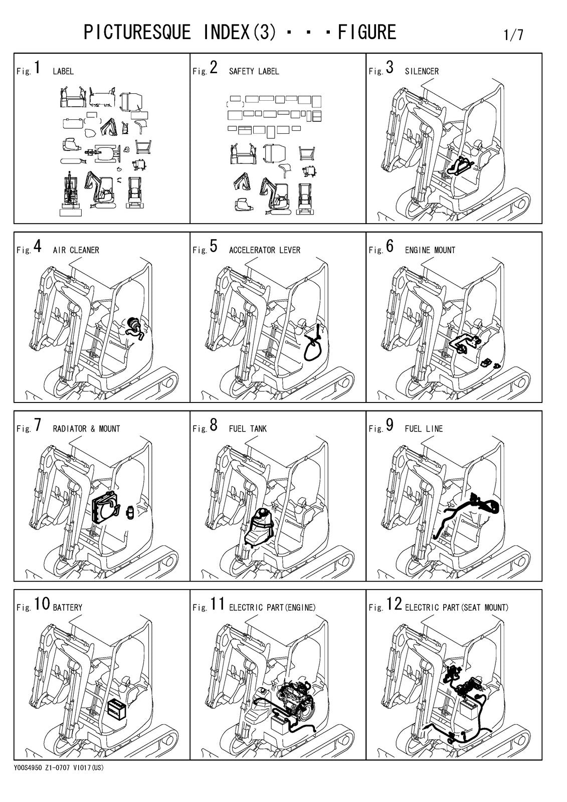 YANMAR ViO-17 Excavator Parts Catalog Manual 2009 - WIRE BOUND - TOUGH COVERS