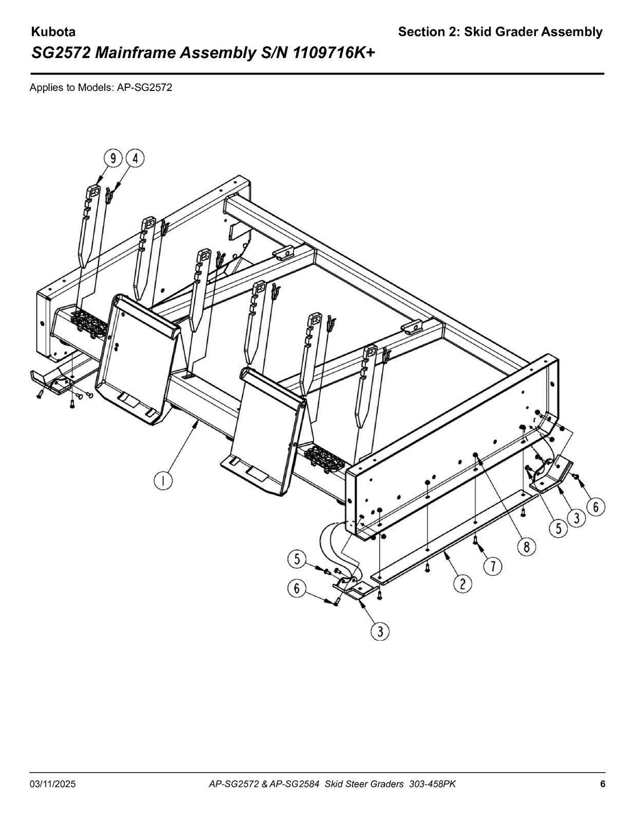 LAND PRIDE SG25 Series Skid Graders Parts Manual 2025 - WIRE BOUND - COVERS