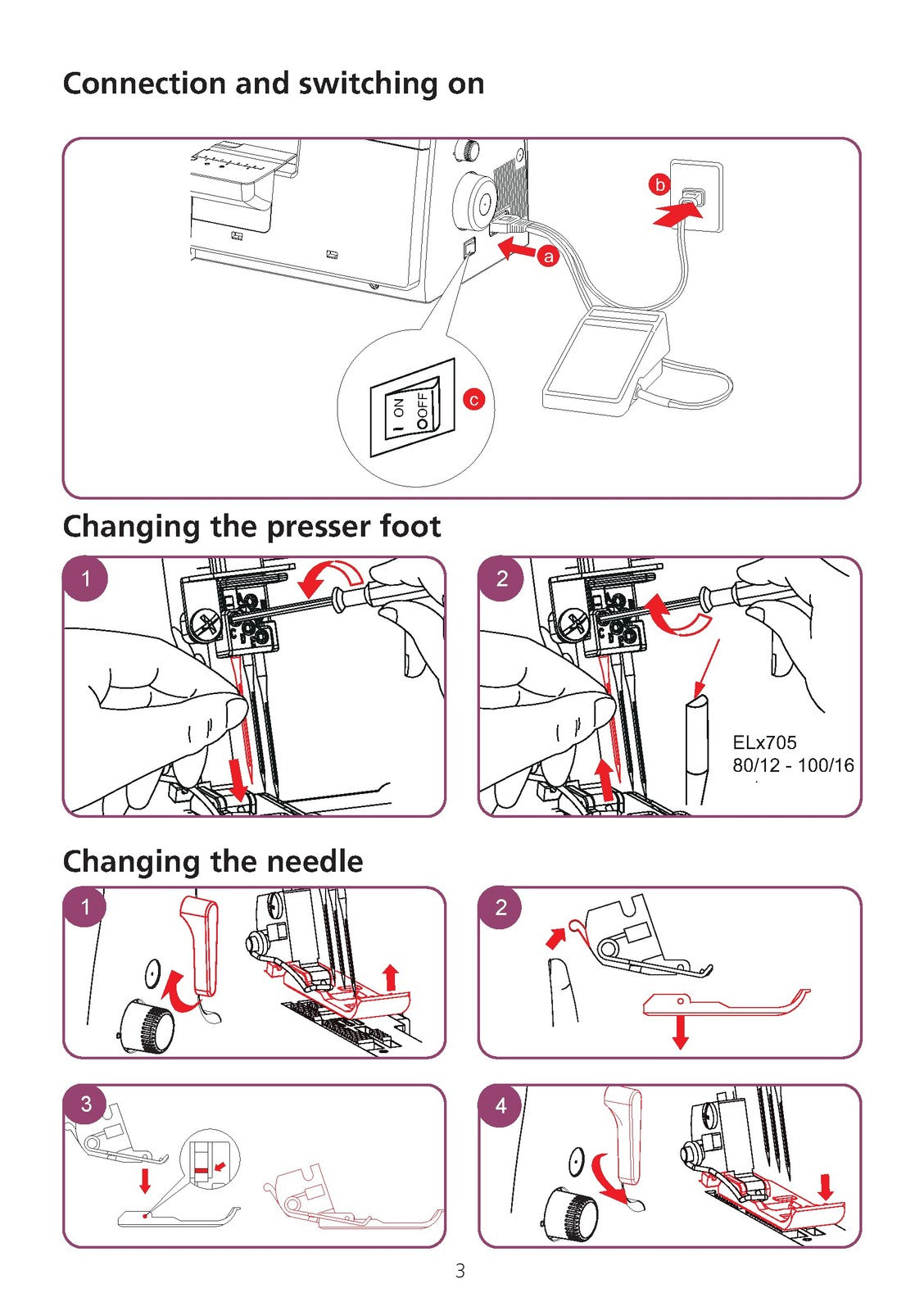 BERNINA Bernette B62 Serger Quick Start Guide Manual - WIRE BOUND - TOUGH COVERS