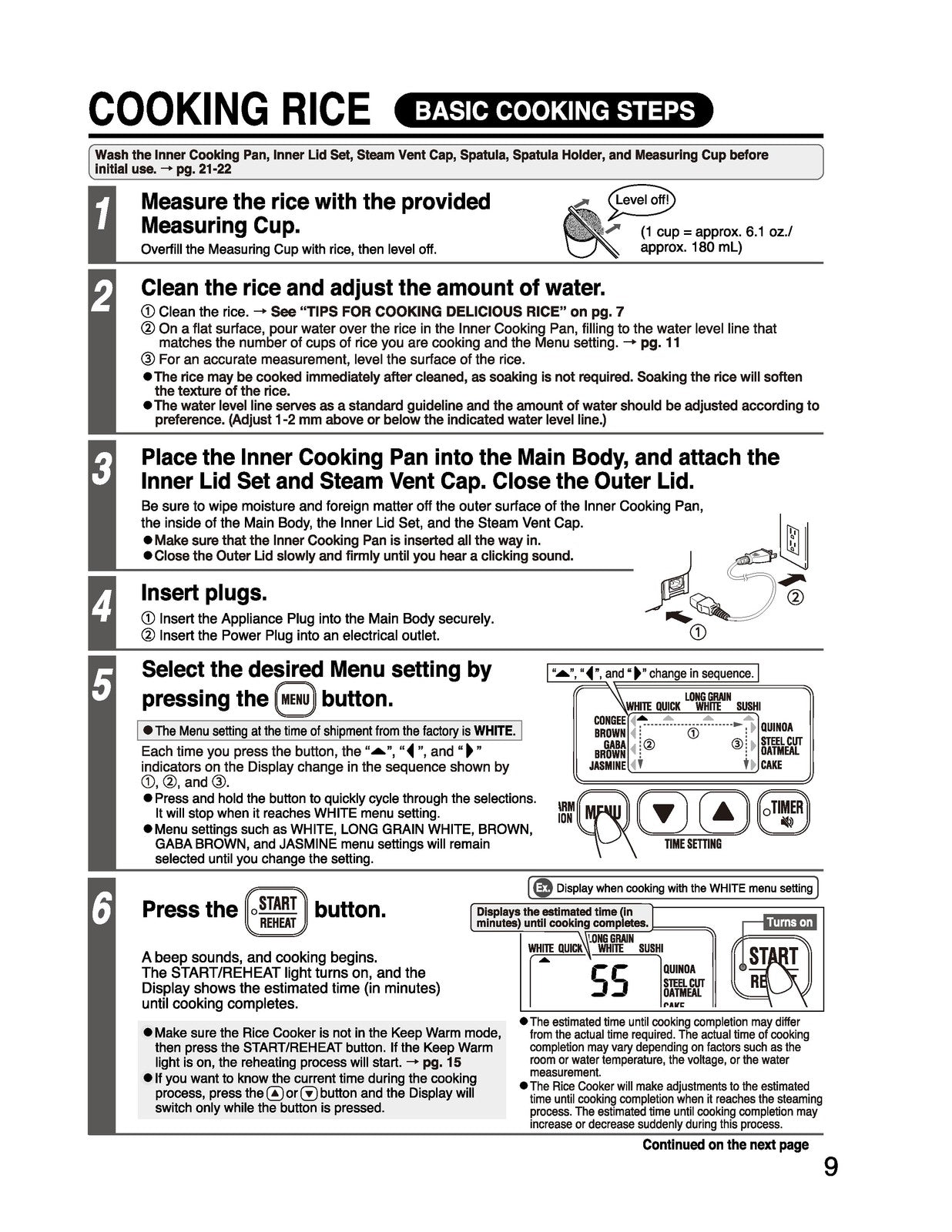 ZOJIRUSHI NL-DCC10 18 Micom Rice Cooker  Operating Instructions Manual - BOUND