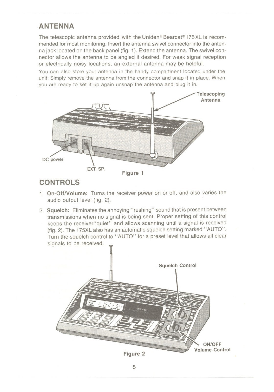 UNIDEN UBC175XL Scanner User Manual - STEEL WIRE BOUND - PROTECTIVE COVERS