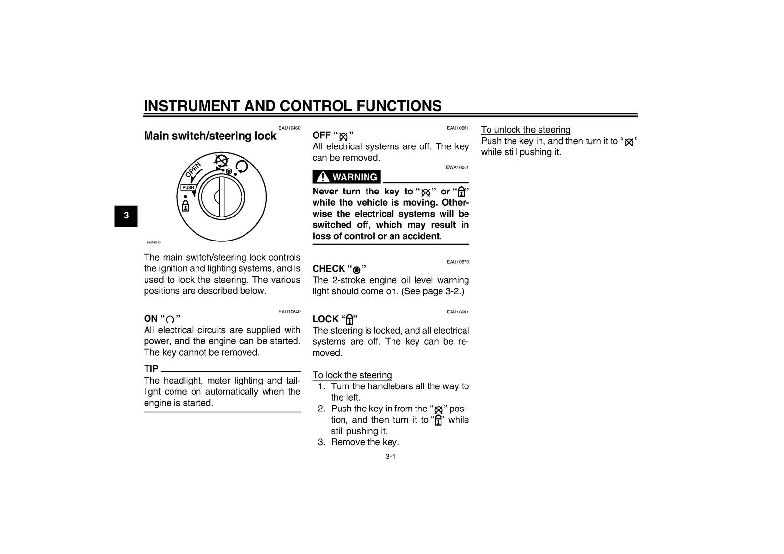 YAMAHA YQ50 YQ50L Owners Manual 2009 - STEEL WIRE BOUND - PROTECTIVE COVERS
