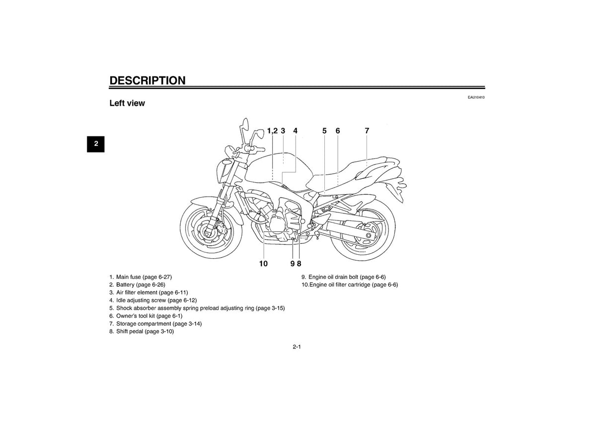 YAMAHA FZ6-N FZ6-NS Motorcycle Owners Manual 2006 - WIRE BOUND - TOUGH COVERS