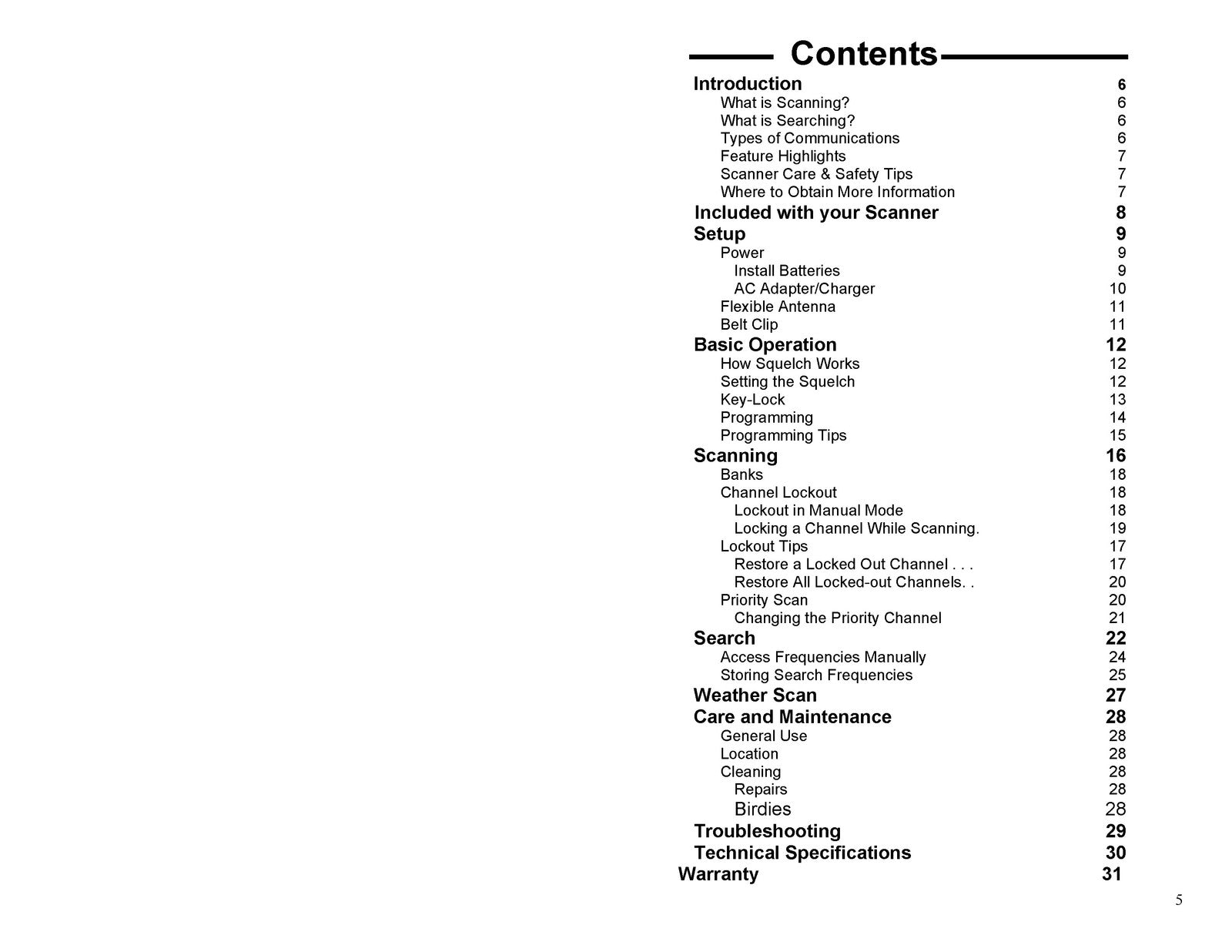 UNIDEN BEARCAT Scanner Operating Instructions Manual - BOUND - COVERS - FOLDOUTS