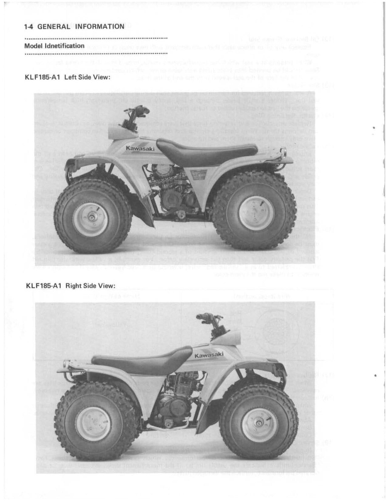 KAWASAKI Bayou 185 KLF185 ATV Service Manual - STEEL WIRE BOUND - TOUGH COVERS