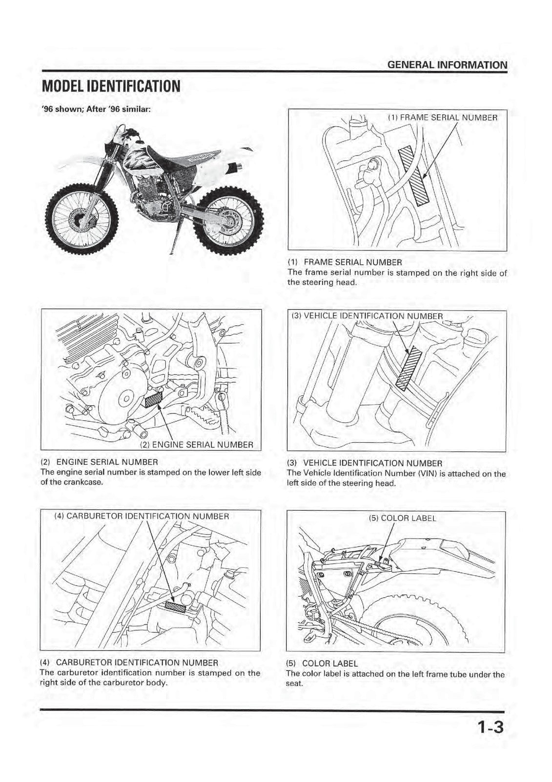 HONDA XR250R Motorcycle Service Manual - STEEL WIRE BOUND - PROTECTIVE COVERS