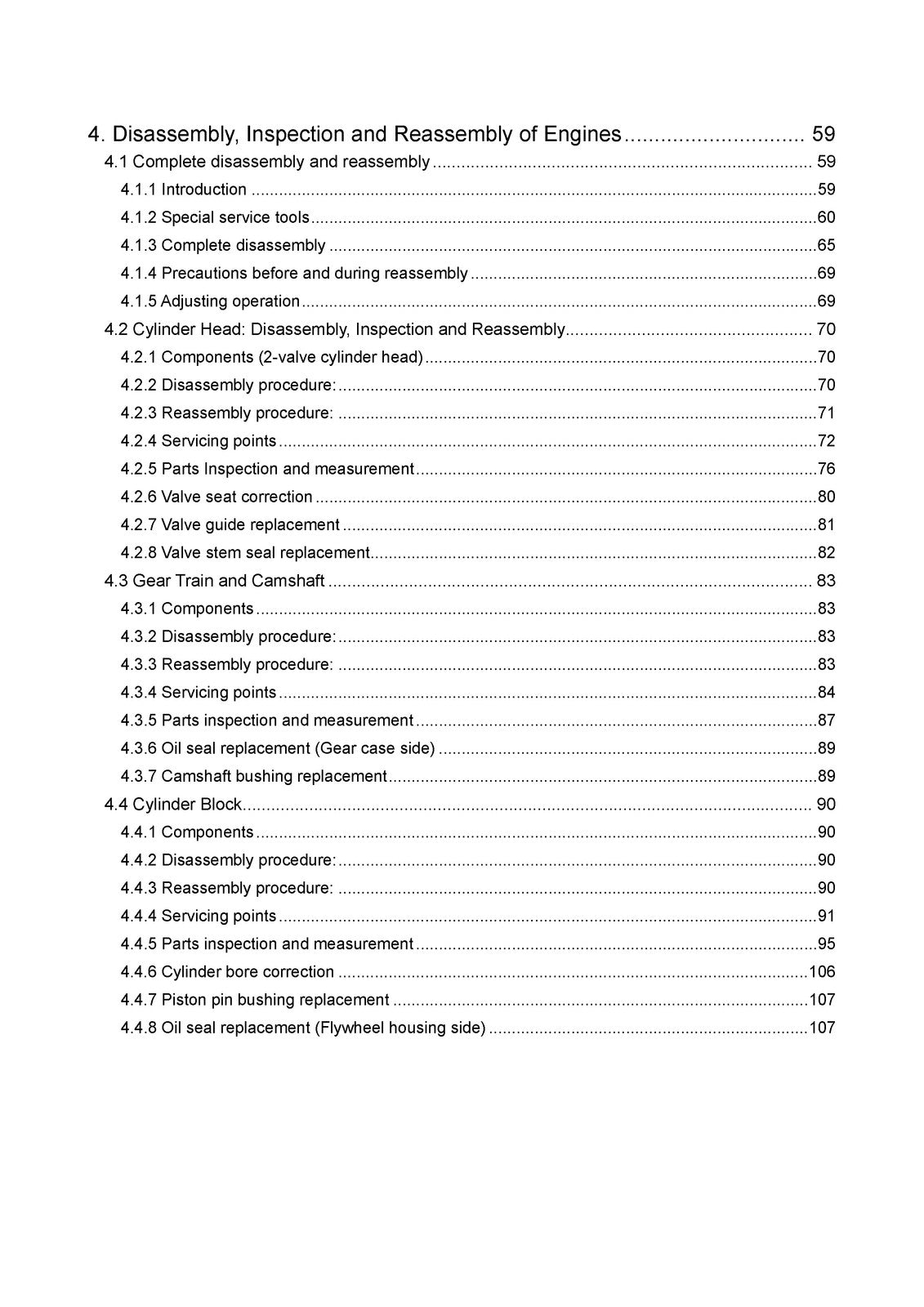 YANMAR 3TNV 4TNV SERIES DIR INJ DIESEL ENGINE SERVICE MANUAL, FOLDOUTS