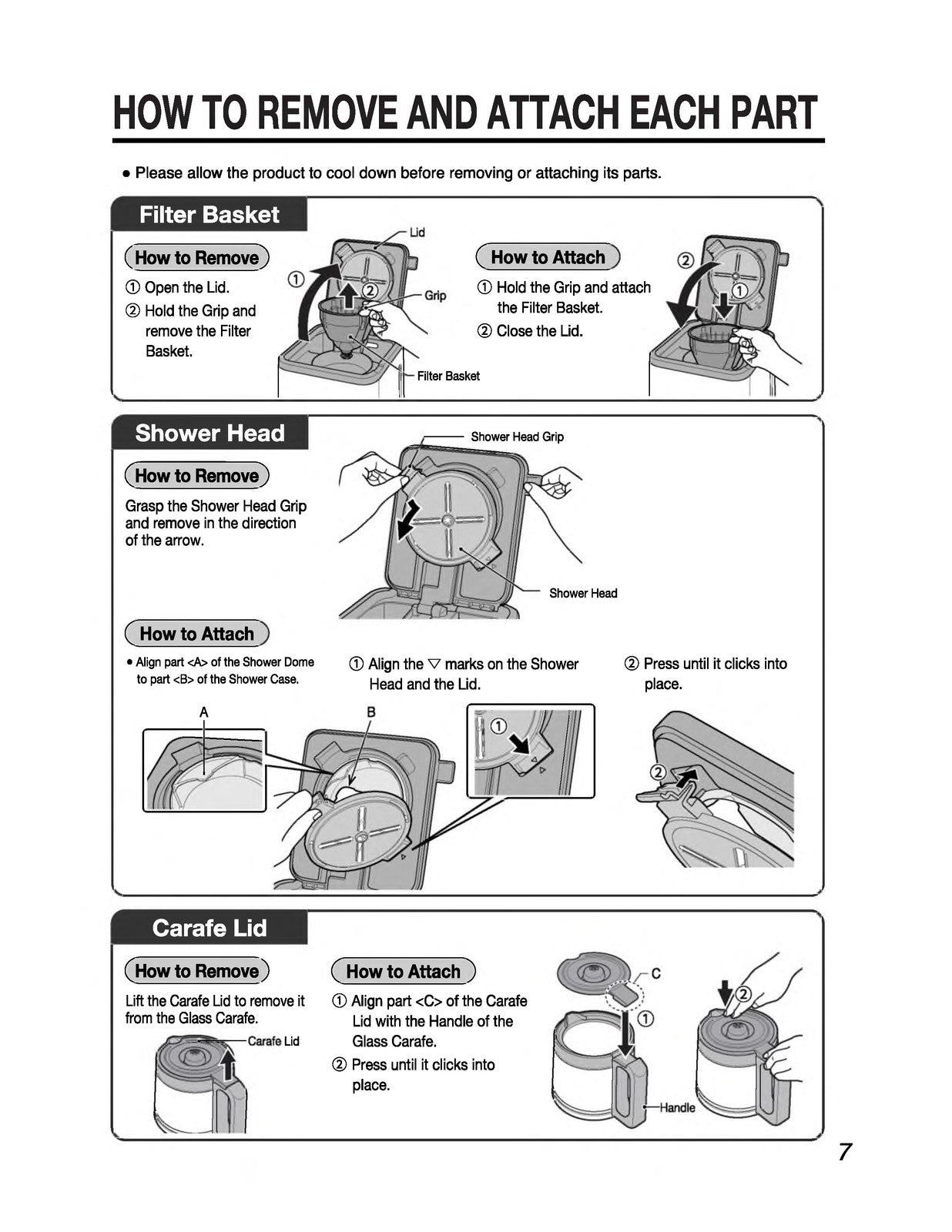 ZOJIRUSHI EC-EJC120 Coffee Maker Operating Instructions Manual - WIRE BOUND