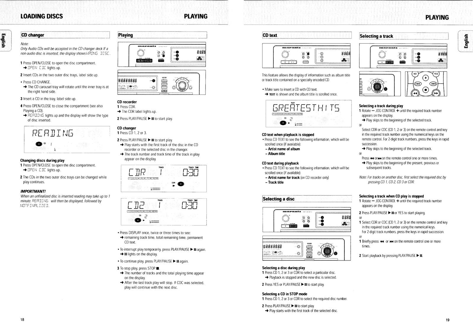 TASCAM DR4160 Compact Disc Recorder User Guide Manual - WIRE BOUND - COVERS