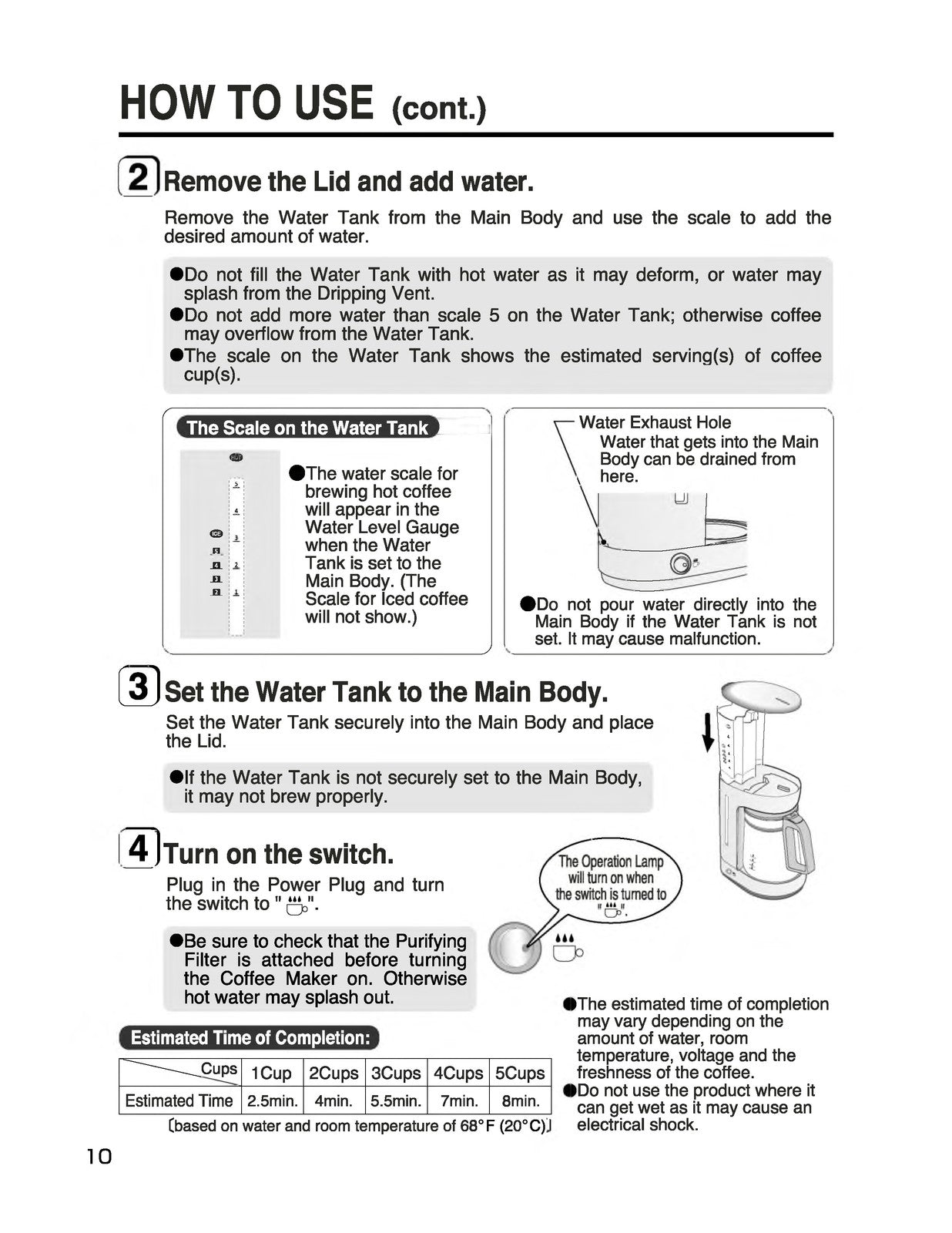 ZOJIRUSHI EC-DAC50 Zutto Coffee Maker Operating Instructions Manual - WIRE BOUND