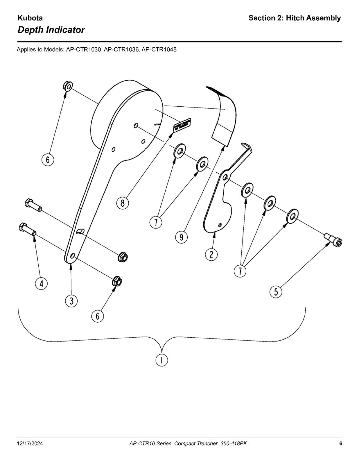 LAND PRIDE CTR10 Series Compact Trenchers Parts Manual 2024 - WIRE BOUND