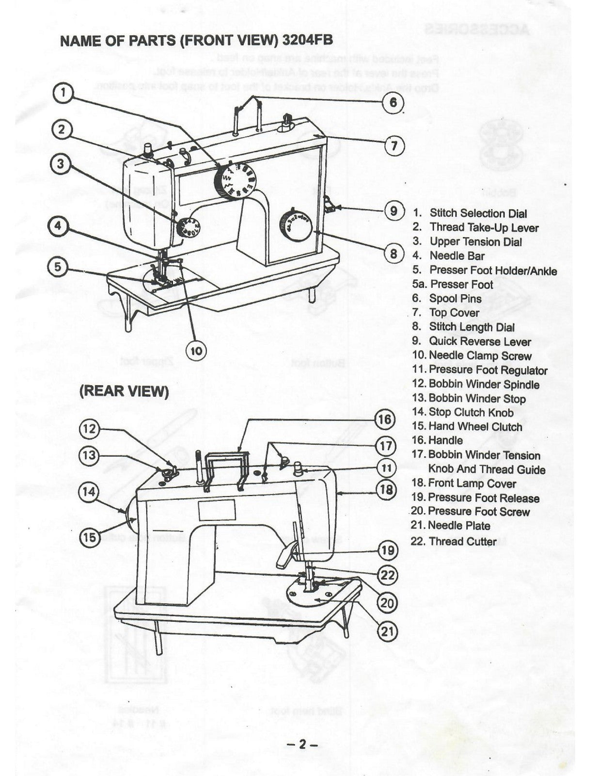 NECCHI Royale 3204 3205 Series Sewing Machine Instruction Manual - WIRE BOUND