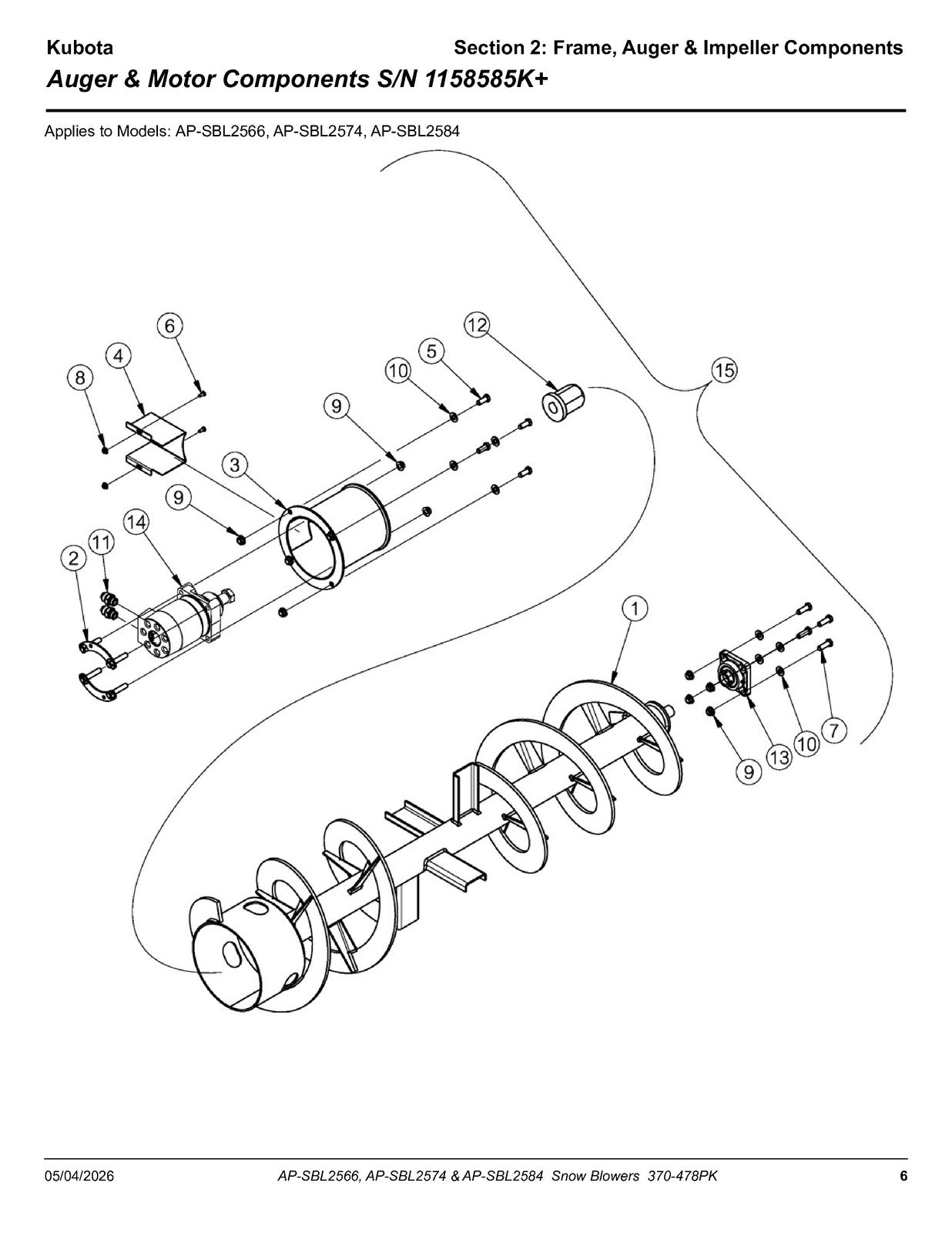LAND PRIDE SBL25 Series Snow Blowers Parts Manual 2026 - WIRE BOUND - COVERS