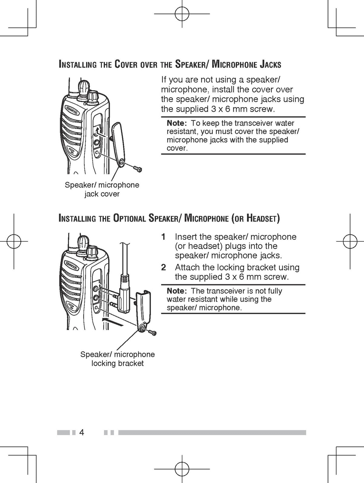 KENWOOD TK-2302 TK-2302V TK-3302 TK-3302U FM Transceiver Instruction Manual