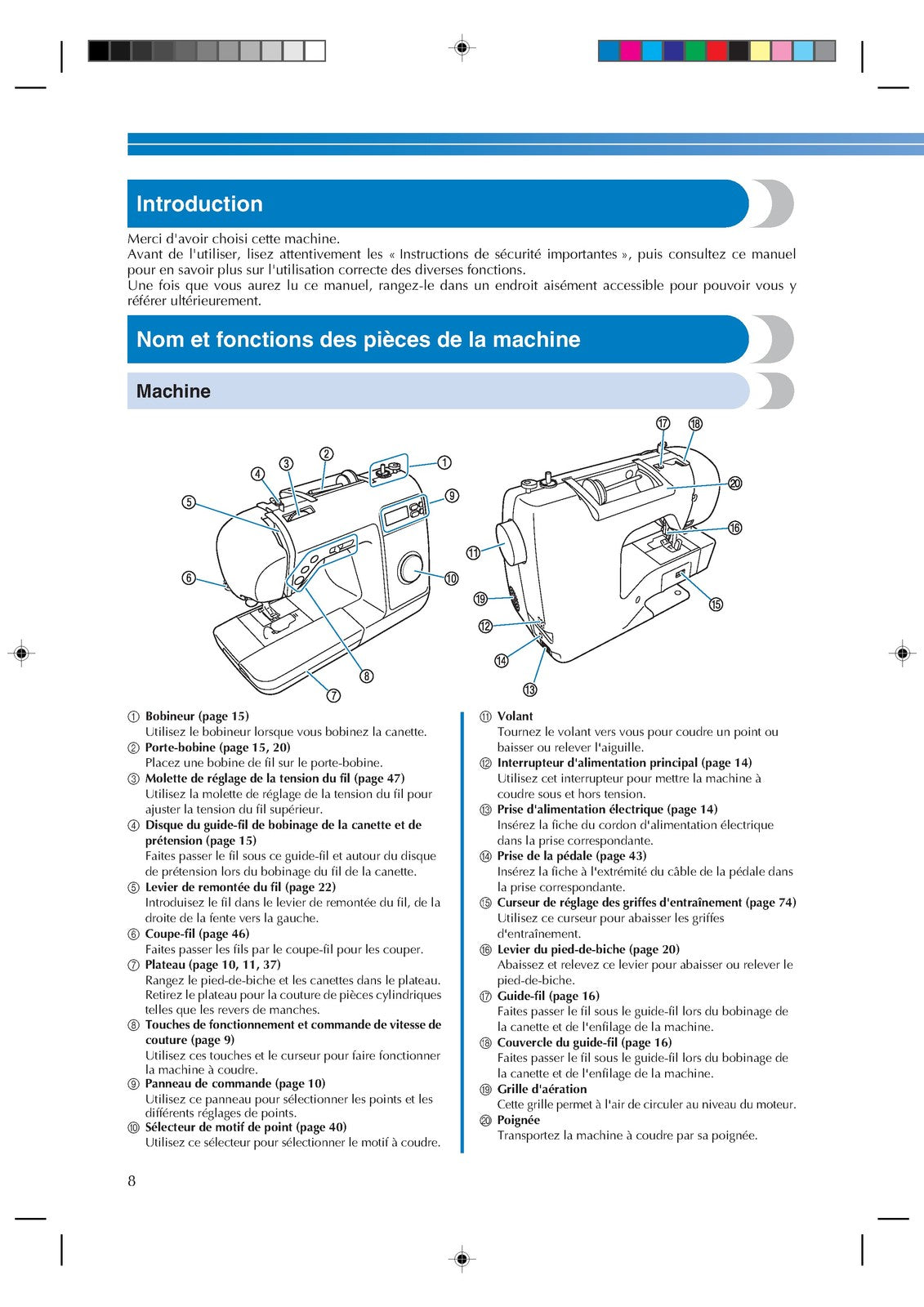 BABY LOCK Rachel BL50A Sewing Machine Instruction Manual French - WIRE BOUND