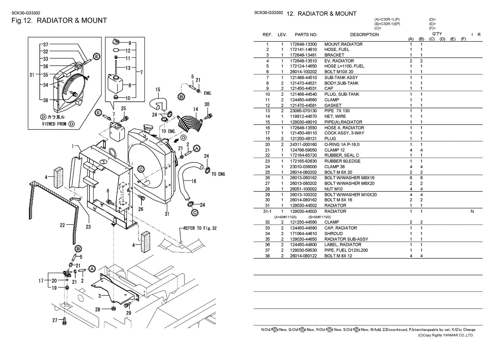 YANMAR C30R-1 Crawler Carrier Parts Catalog Manual 2010 - WIRE BOUND - COVERS
