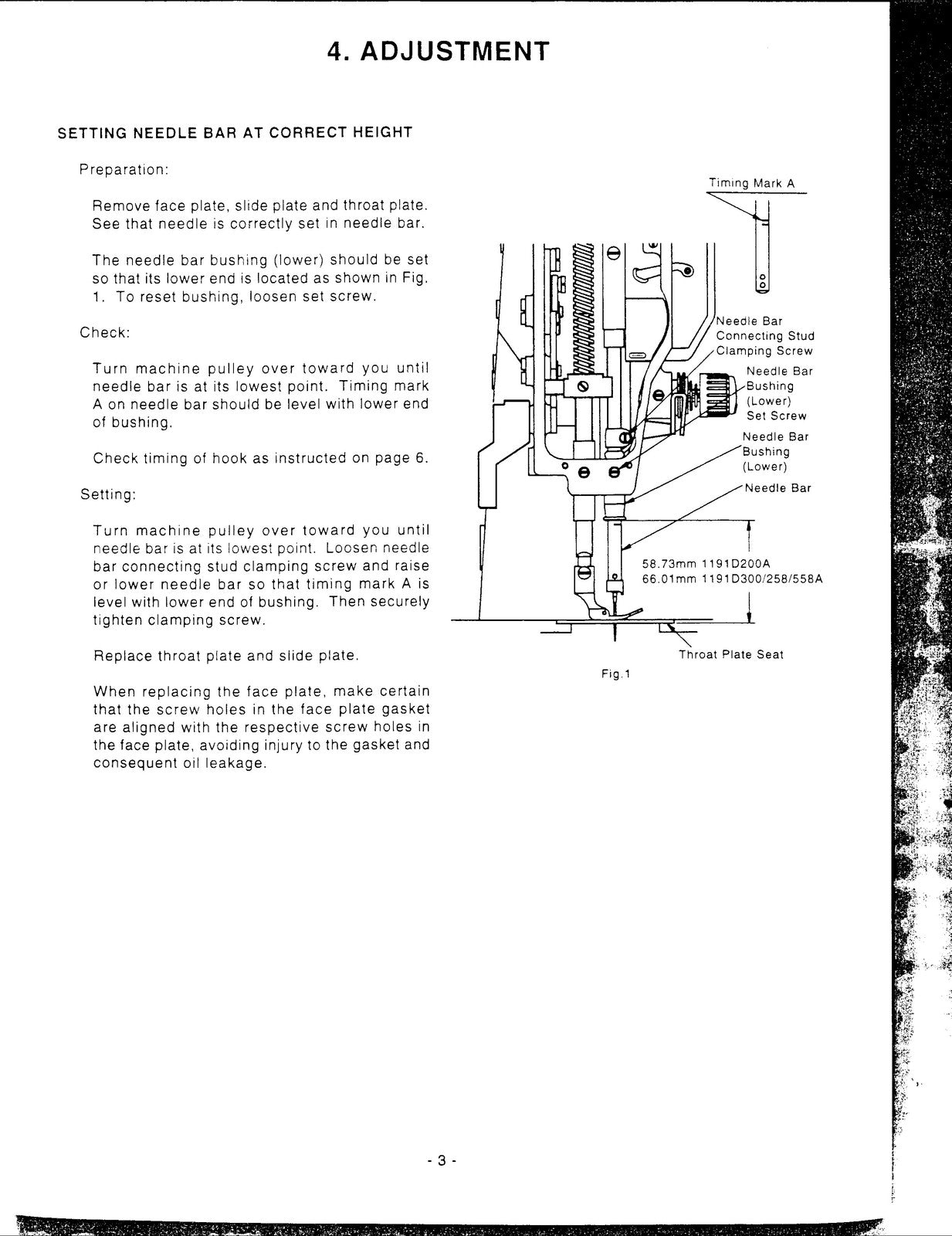 SINGER 1191D 200A 300A 258A 558A Service Manual - WIRE BOUND - TOUGH COVERS