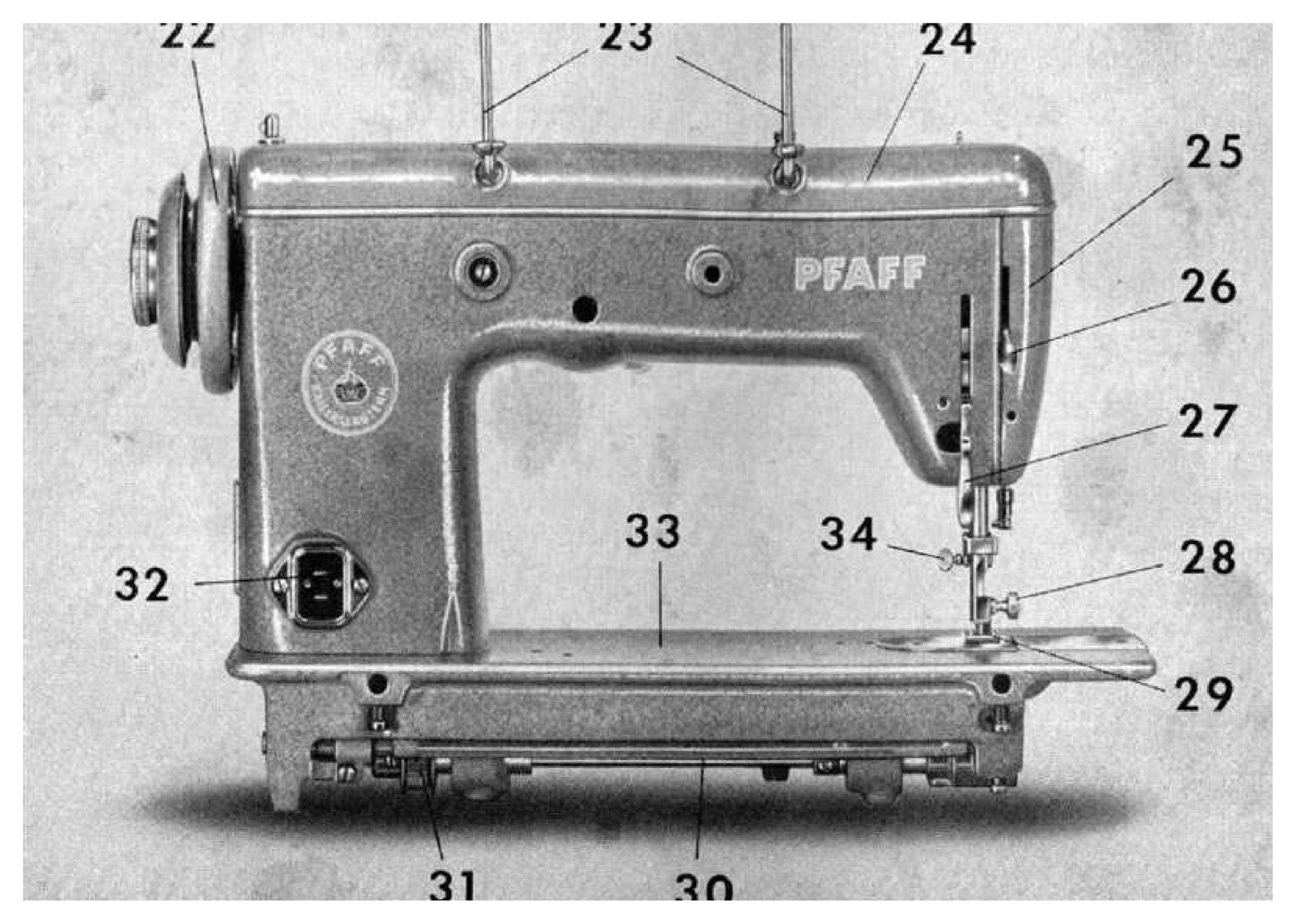 PFAFF 230 Sewing Machine Operating Instructions Manual - WIRE BOUND - COVERS