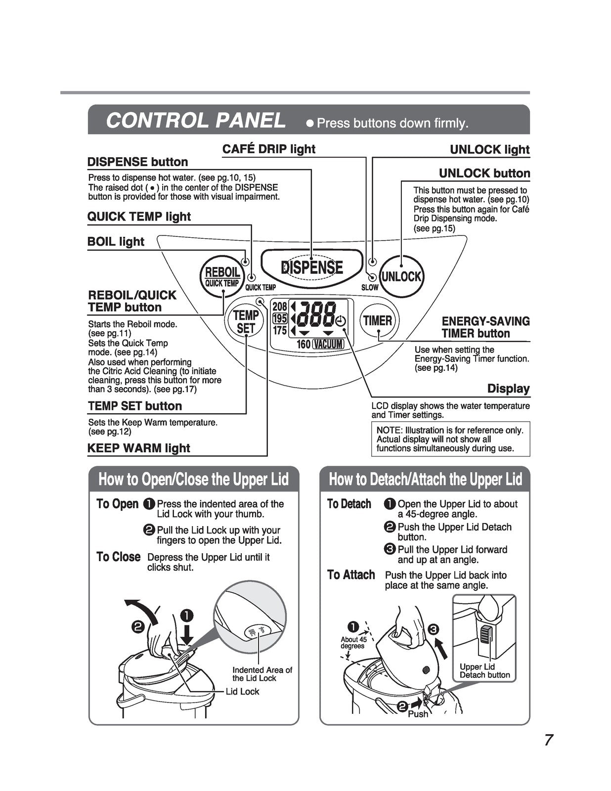 ZOJIRUSHI CV-DCC40 50 VE Hybrid Water Boiler Operating Instructions Manual