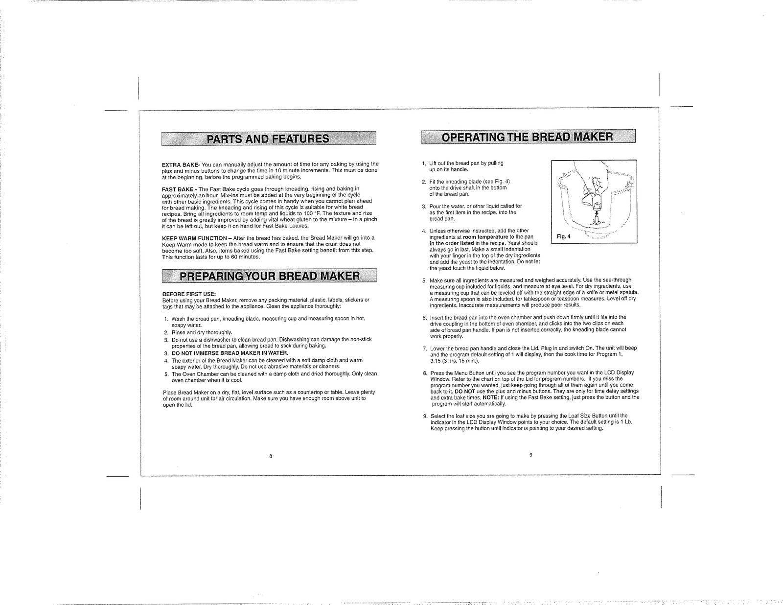 KENMORE 10012934 Bread Maker Use And Care Manual - WIRE BOUND - TOUGH COVERS
