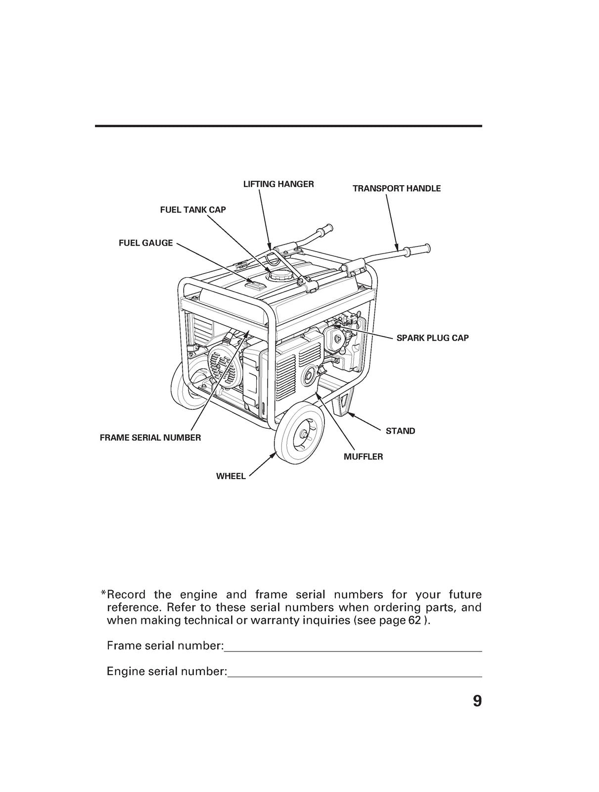 HONDA EB6500X Generator Operators Manual - STEEL WIRE BOUND - PROTECTIVE COVERS