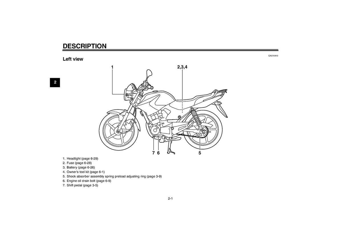 YAMAHA YBR125ED Owners Manual 2009 - STEEL WIRE BOUND - PROTECTIVE COVERS