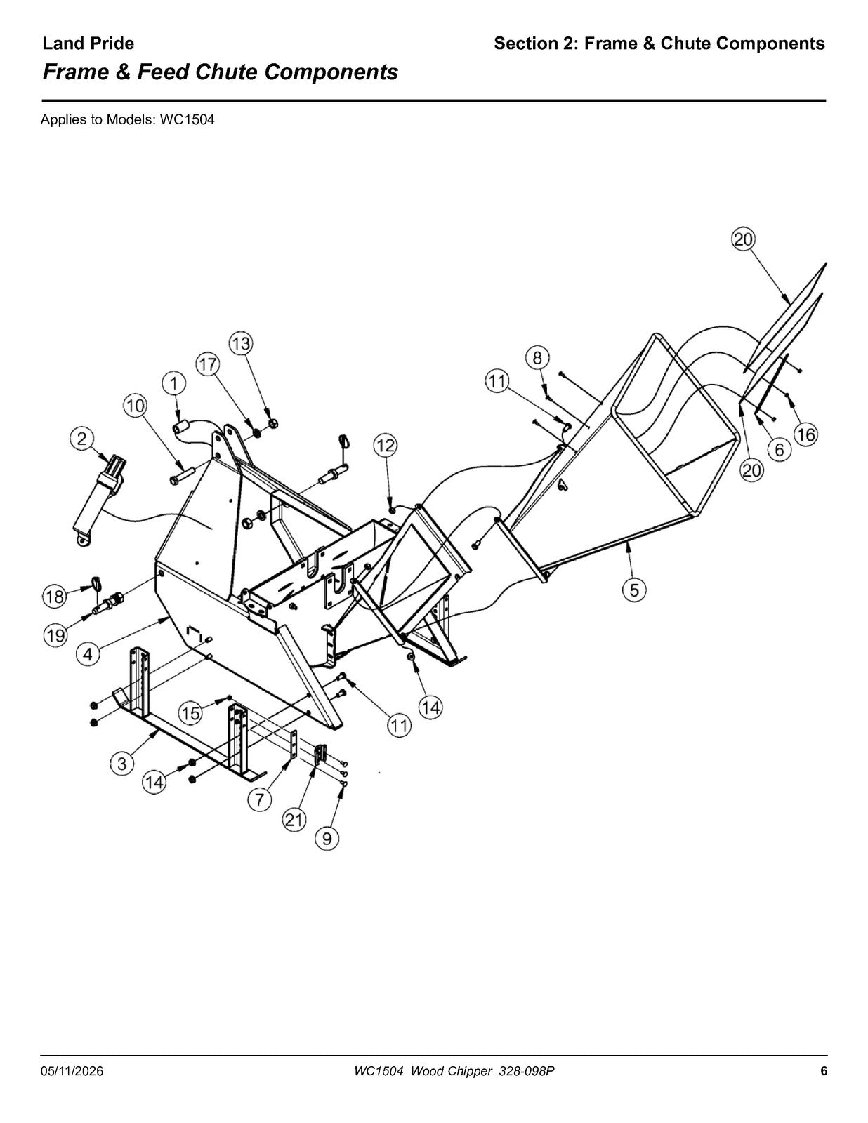 LAND PRIDE WC1504 Wood Chippers Parts Manual 2026 - WIRE BOUND - TOUGH COVERS