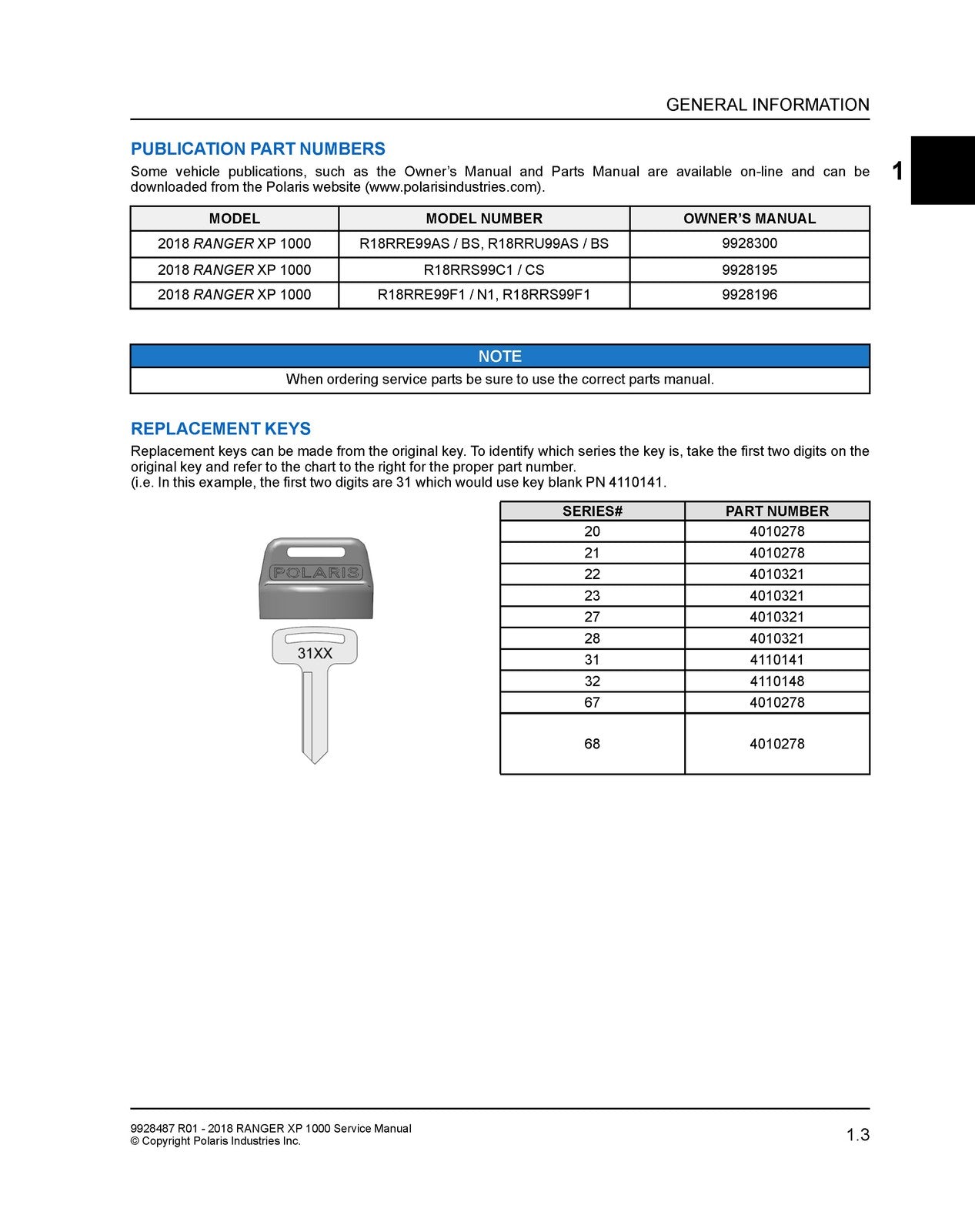 POLARIS Ranger Crew XP 1000 Service Manual 2018 - BOUND - COVERS - XL FOLDOUTS