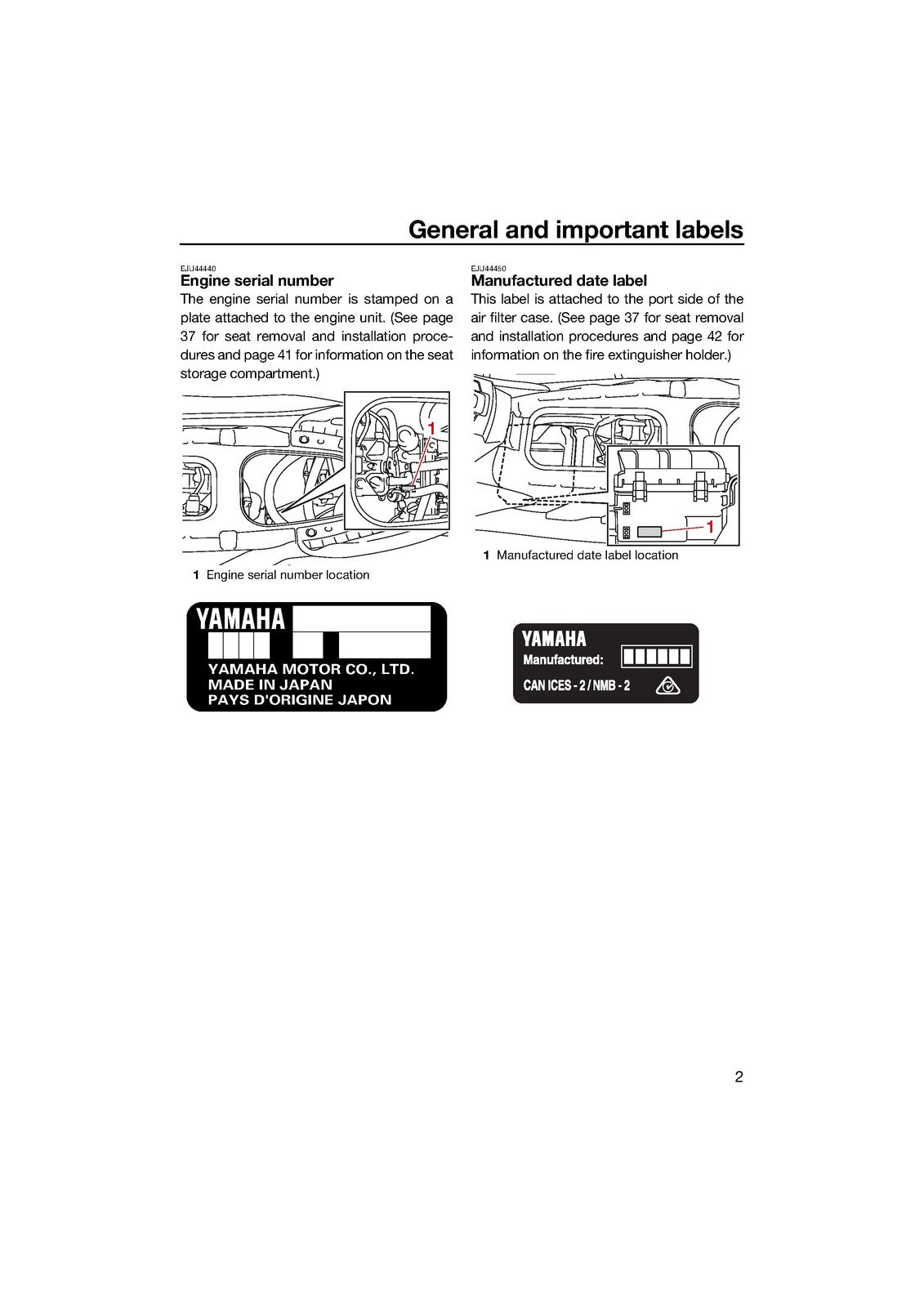 YAMAHA 2021 WaveRunner EX EX Sport EX Deluxe EX Limited Owners Manual - BOUND