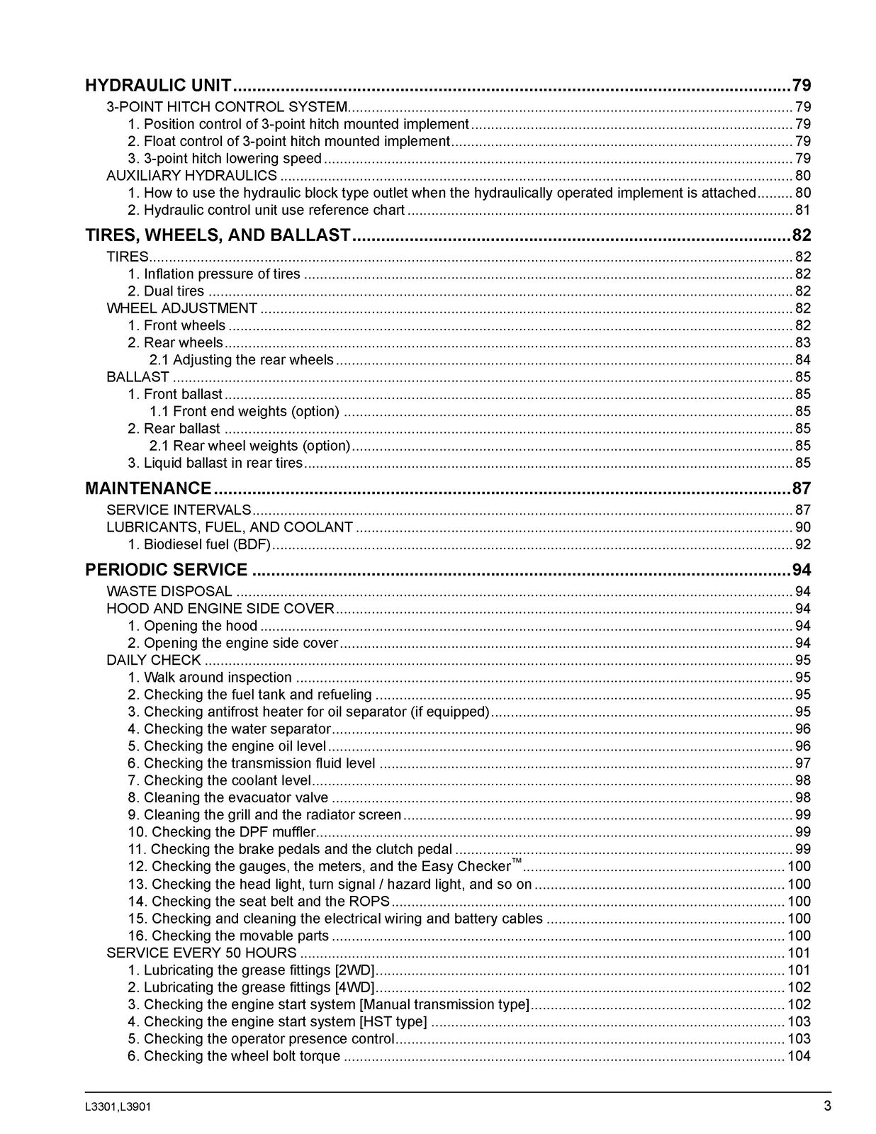 KUBOTA L3301 L3901 OPERATORS MANUAL - STEEL WIRE BOUND - PROTECTIVE COVERS