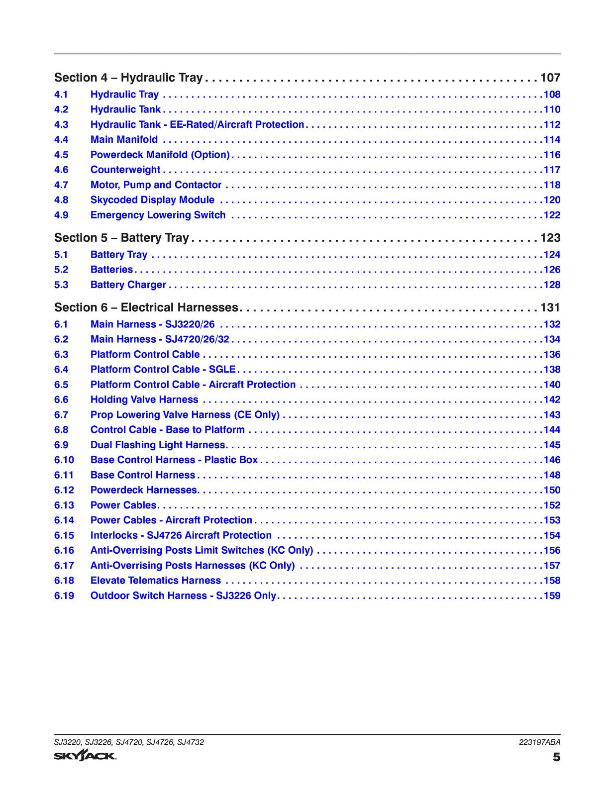 SKYJACK SJ3220 SJ3226 SJ4720 SJ4726 SJ4732 Scissor Lift Parts Manual 2020
