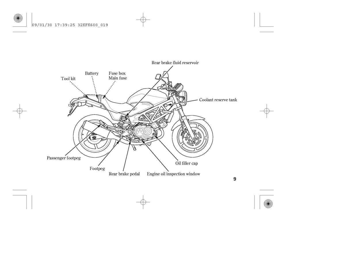 HONDA VTR250 Motorcycle Owners Manual 2009 - STEEL WIRE BOUND - TOUGH COVERS