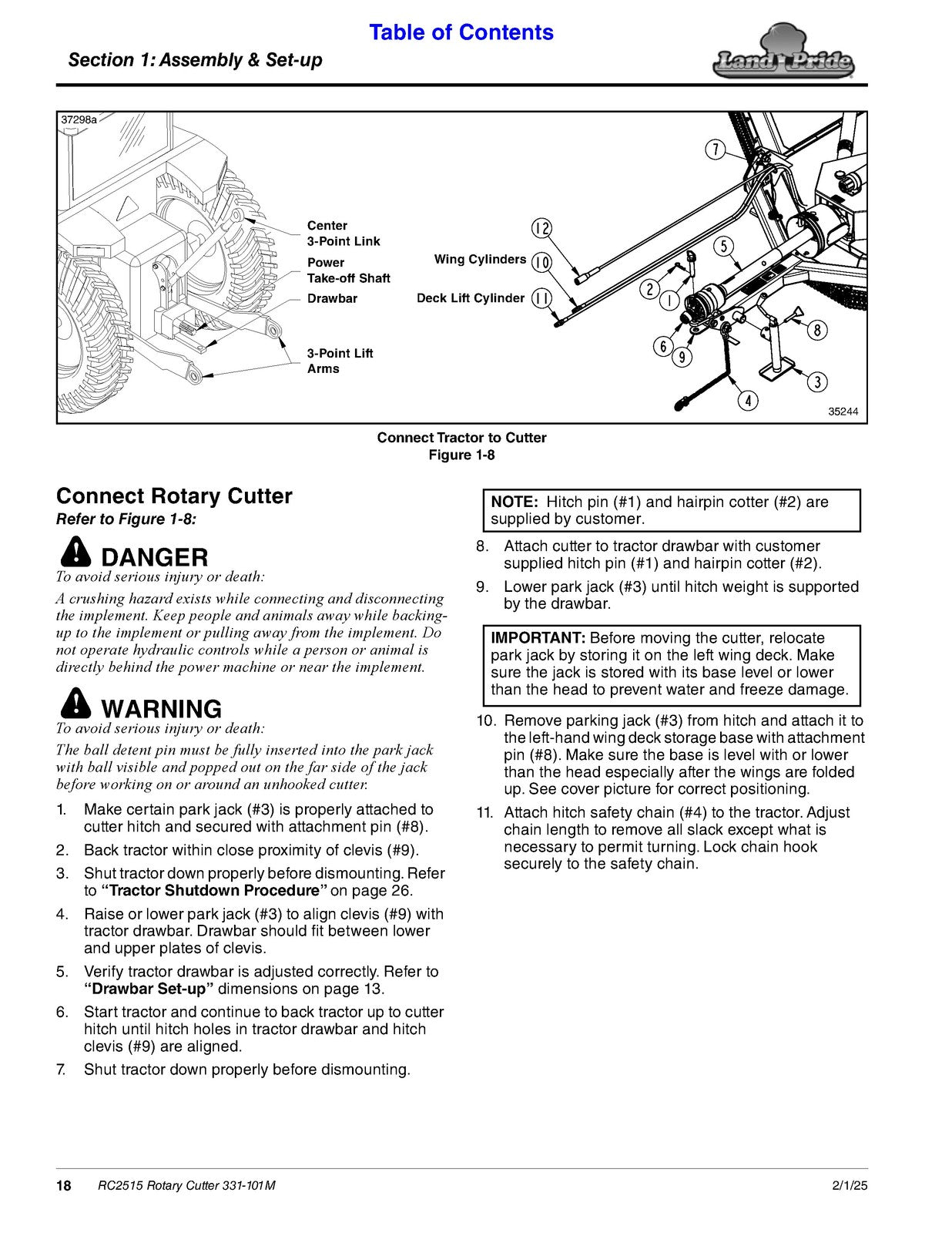 LAND PRIDE RC2515 Rotary Cutters Operators Manual - WIRE BOUND - TOUGH COVERS