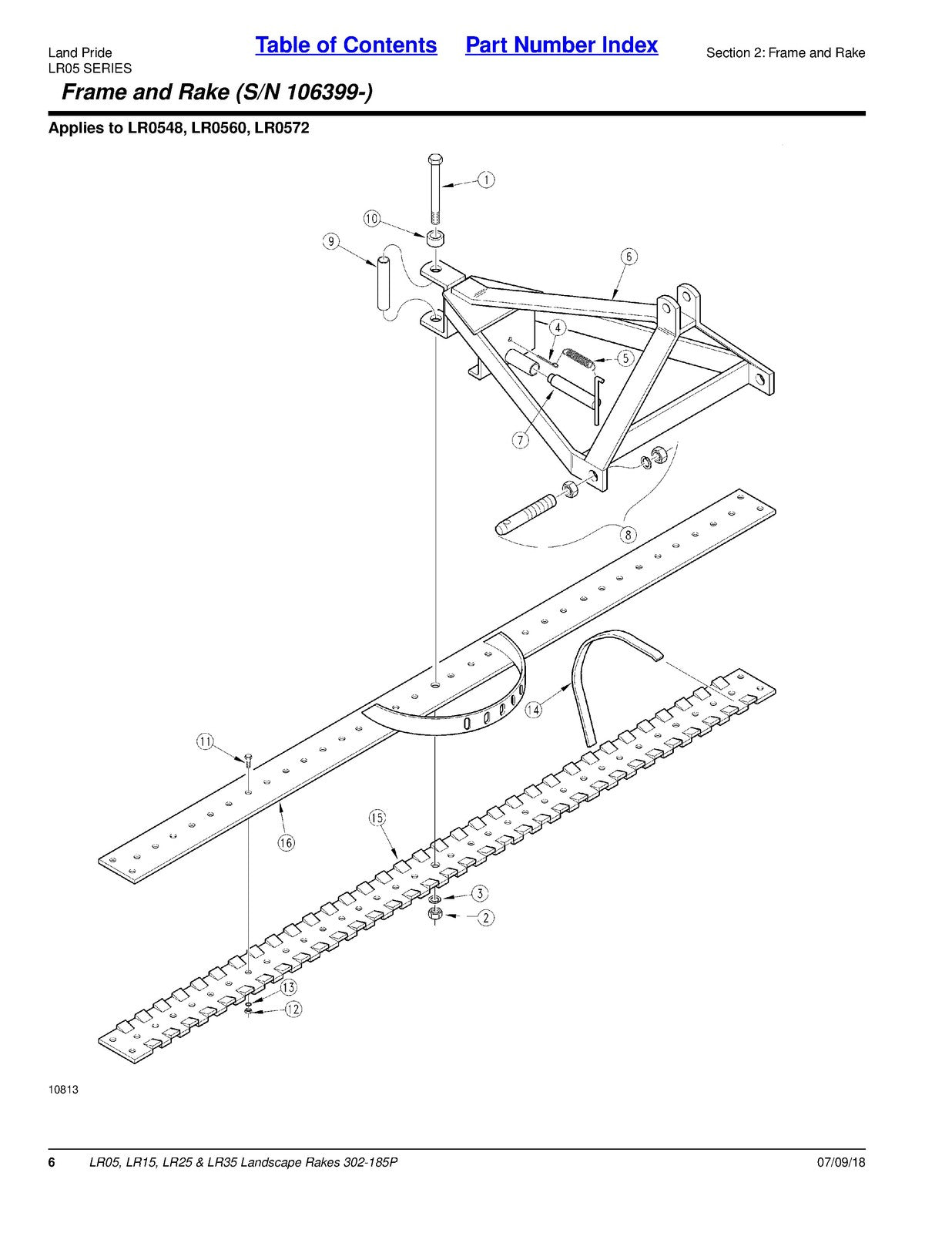 LAND PRIDE LR05 Series Landscape Rakes Parts Manual 2018 - WIRE BOUND - COVERS
