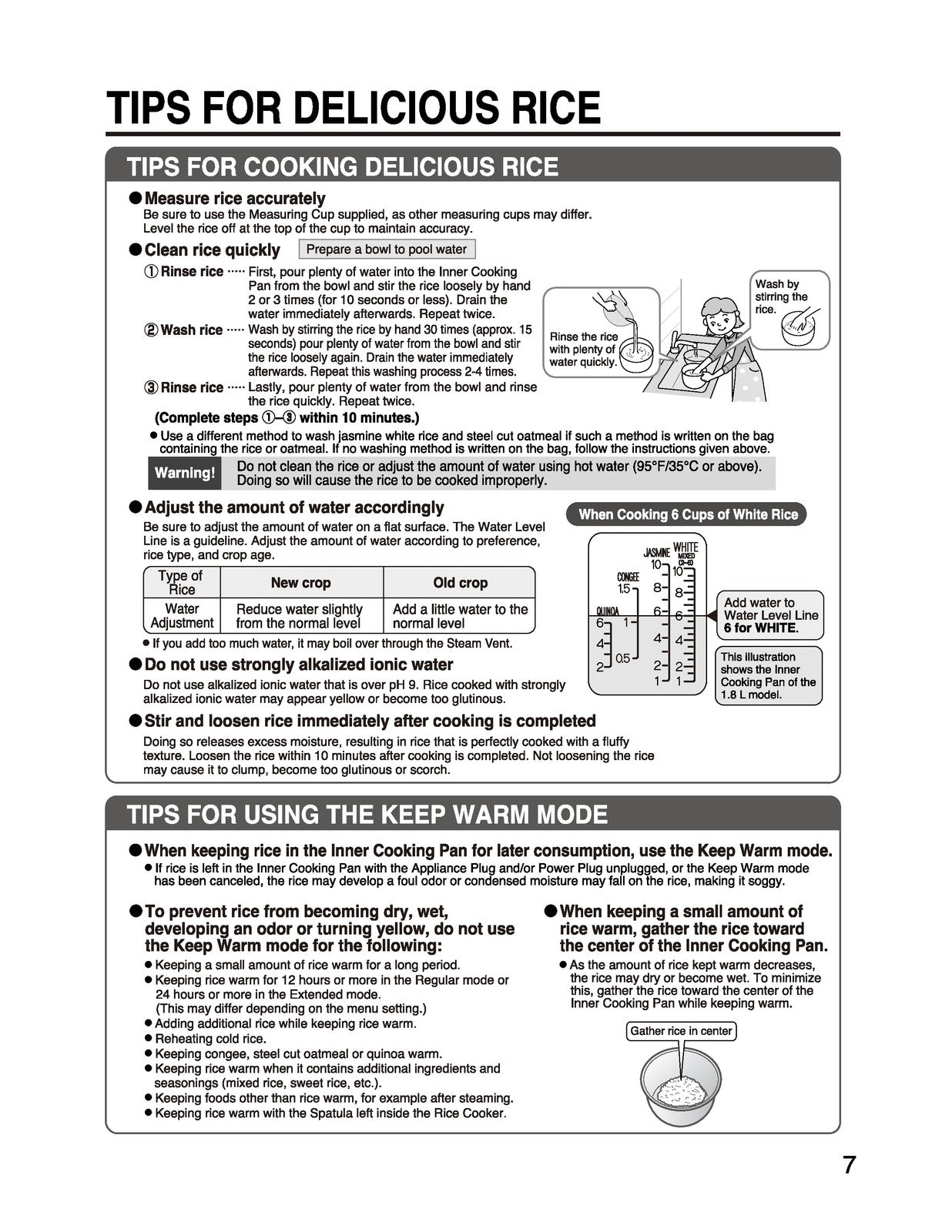 ZOJIRUSHI NW-QAC10 18 Induction Heating Rice Operating Instructions Manual