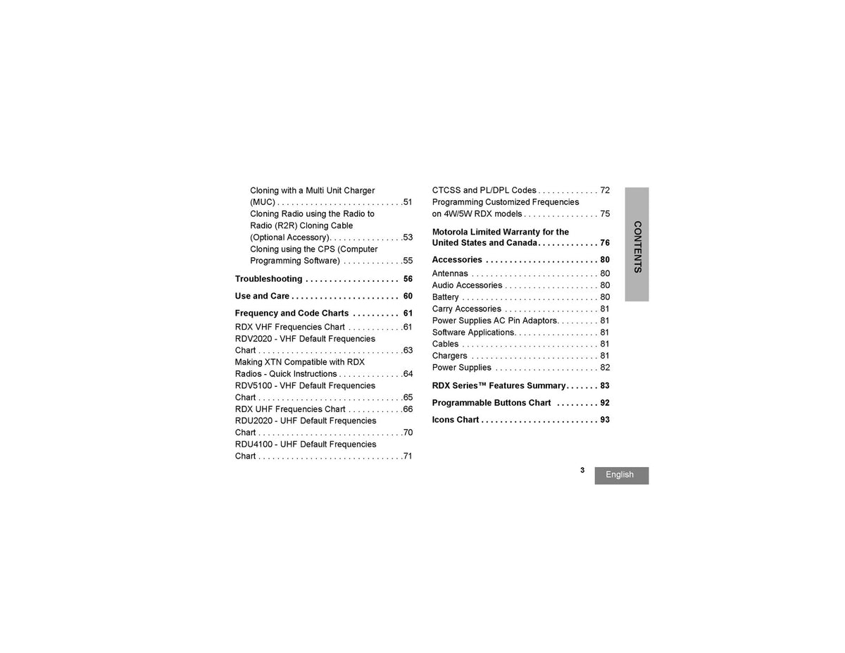 MOTOROLA RDX Series RDU2020 RDV2020 RDU4100 RDV5100 Two-Way User Guide 2007