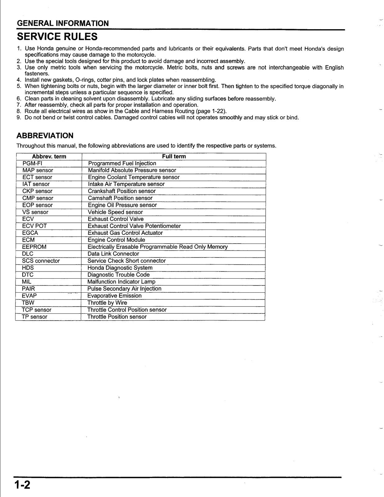 HONDA VFR1200F Motorcycle Service Manual - BOUND - COVERS - XL FOLDOUT PAGES