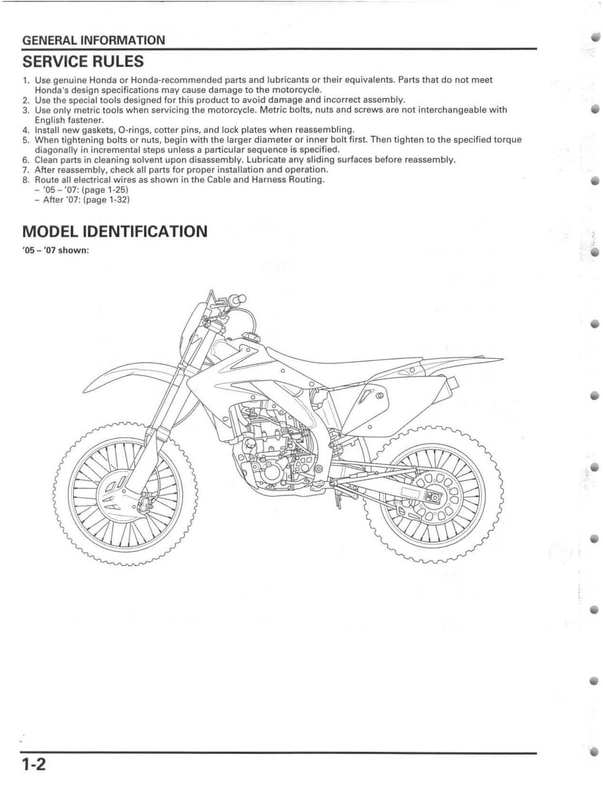 HONDA CRF450X Motorcycle Service Manual 2005-2012 - WIRE BOUND - TOUGH COVERS