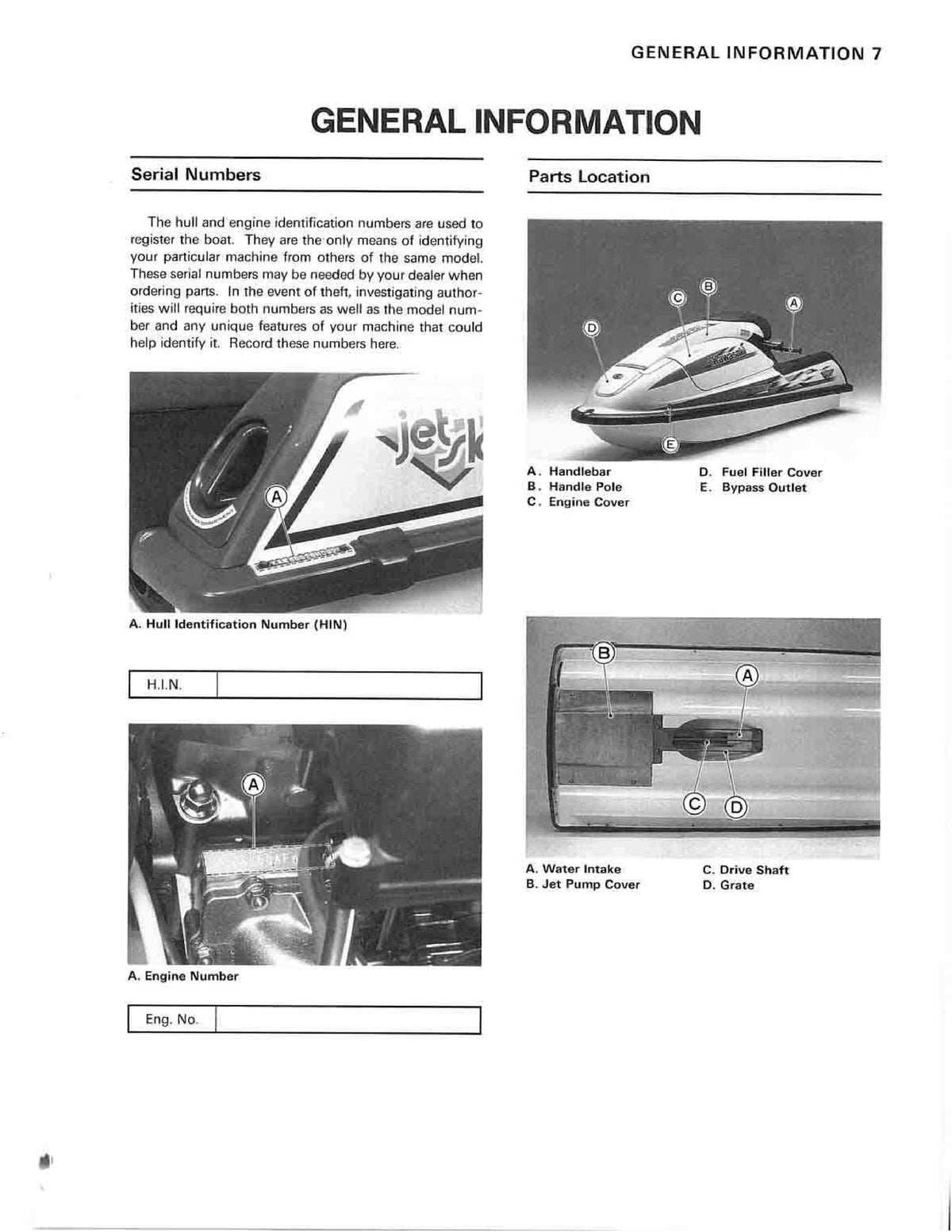 KAWASAKI Jet Ski 750SX Owners Manual 1994 - STEEL WIRE BOUND - PROTECTIVE COVERS