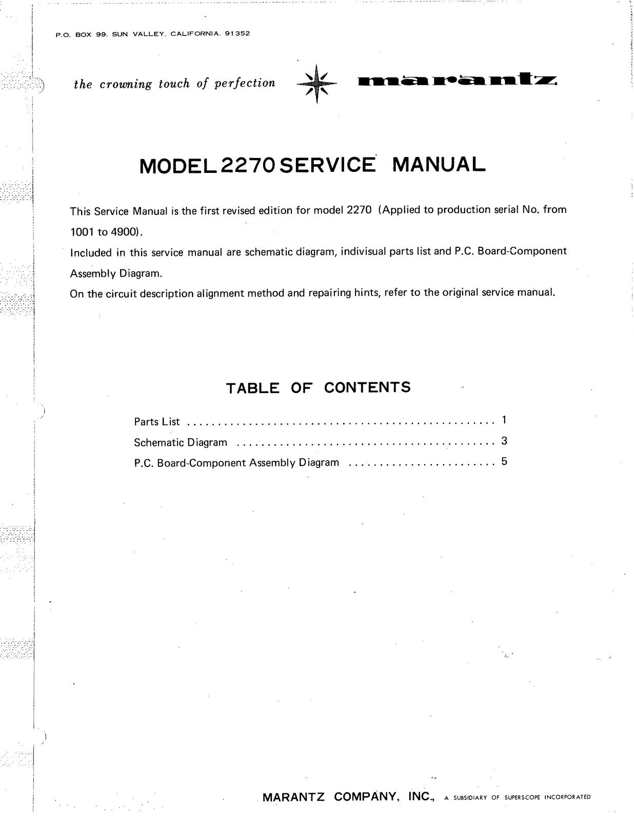 Marantz 2270 Receiver Service & Owners Manual BUNDLE - WIRE BOUND - TOUGH COVERS