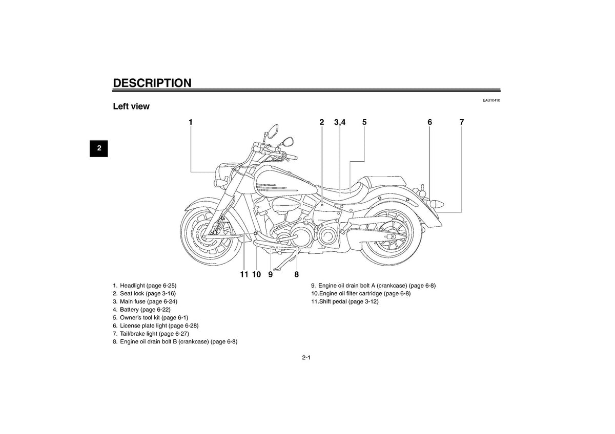 YAMAHA XV1900A Motorcycle Owners Manual 2009 - STEEL WIRE BOUND - TOUGH COVERS