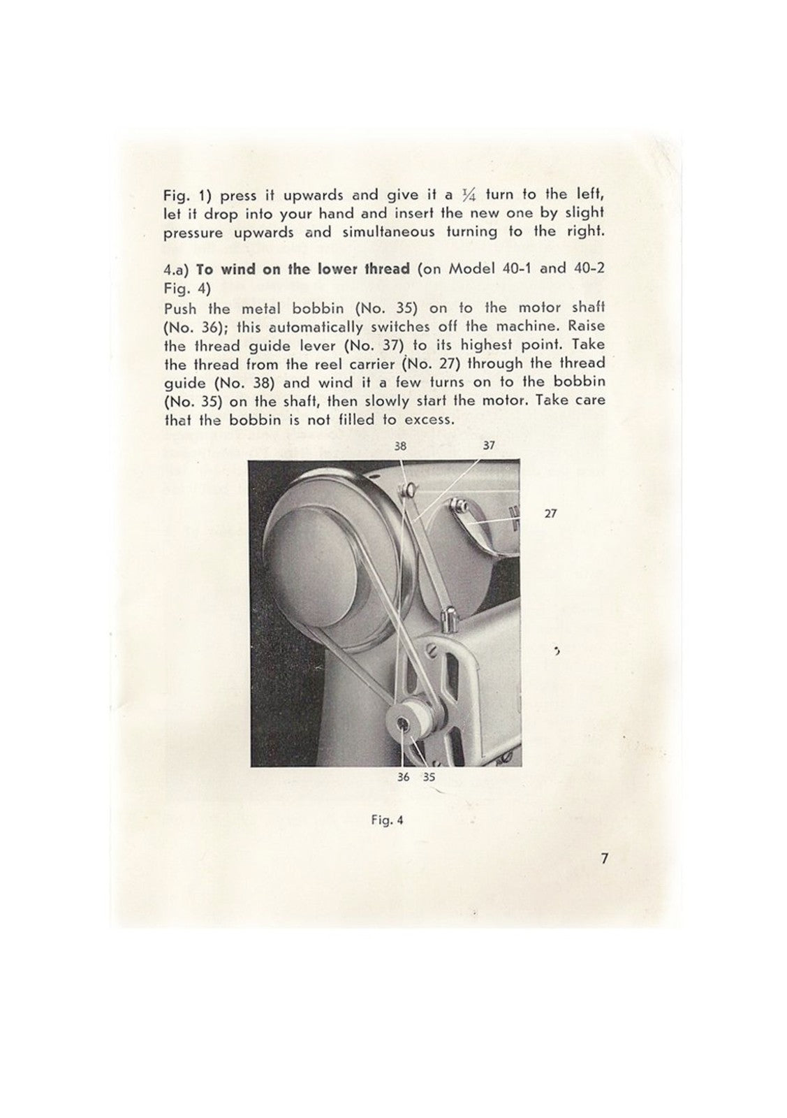 HELVETIA Portable Sewing Machine Instruction Book Manual - WIRE BOUND - COVERS